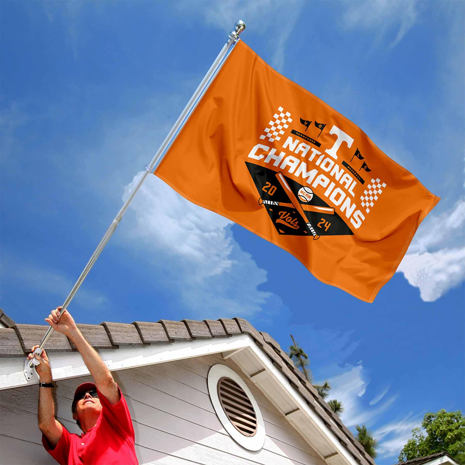 Tennessee Volunteers College Baseball National Champions 2024 3x5 Grommet Flag - Sports Collectibles, Sports Memorabilia, Sports Fan Shop, Sports Gifts