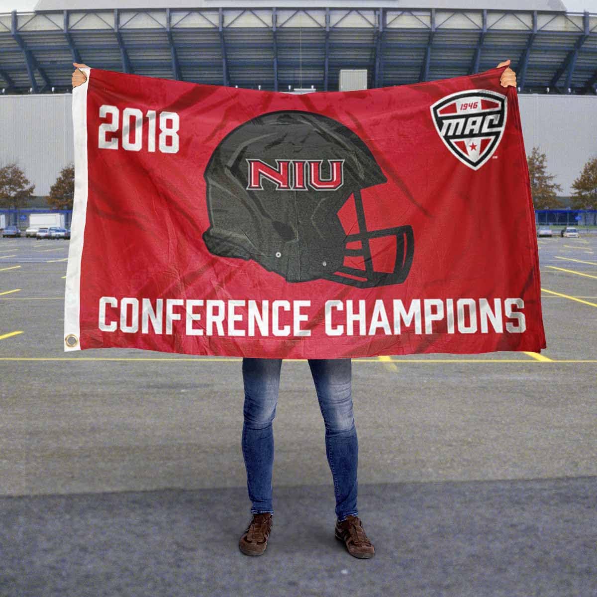College Flags & Banners Co. Northern Illinois Huskies MAC Football Conference Champions Flag - Sports Collectibles, Sports Memorabilia, Sports Fan Shop, Sports Gifts