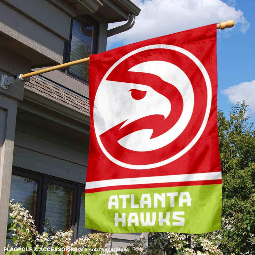 WinCraft Atlanta Hawks Double Sided House Banner Flag - Sports Collectibles, Sports Memorabilia, Sports Fan Shop, Sports Gifts