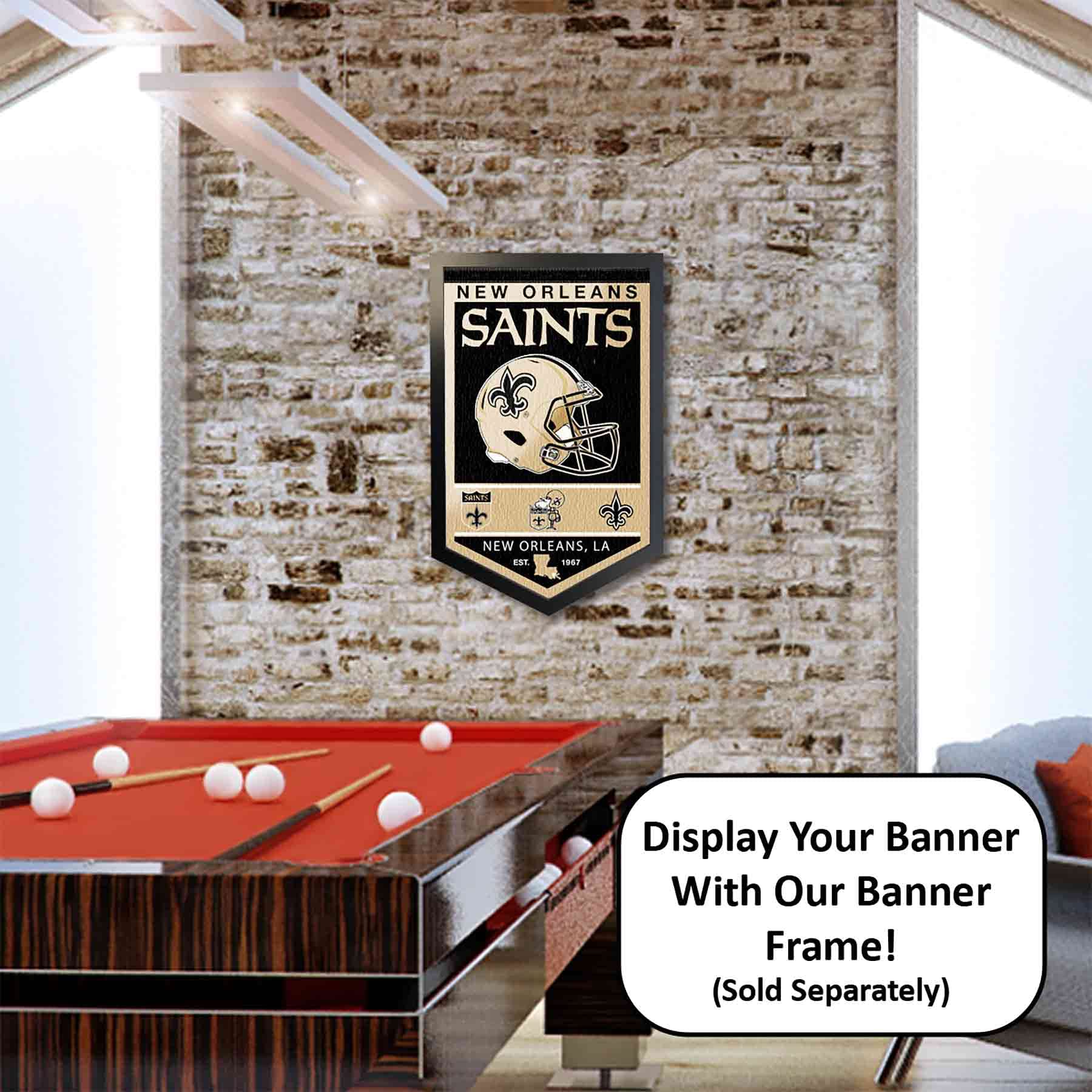 WinCraft New Orleans Saints Heritage History Banner Pennant - Sports Collectibles, Sports Memorabilia, Sports Fan Shop, Sports Gifts