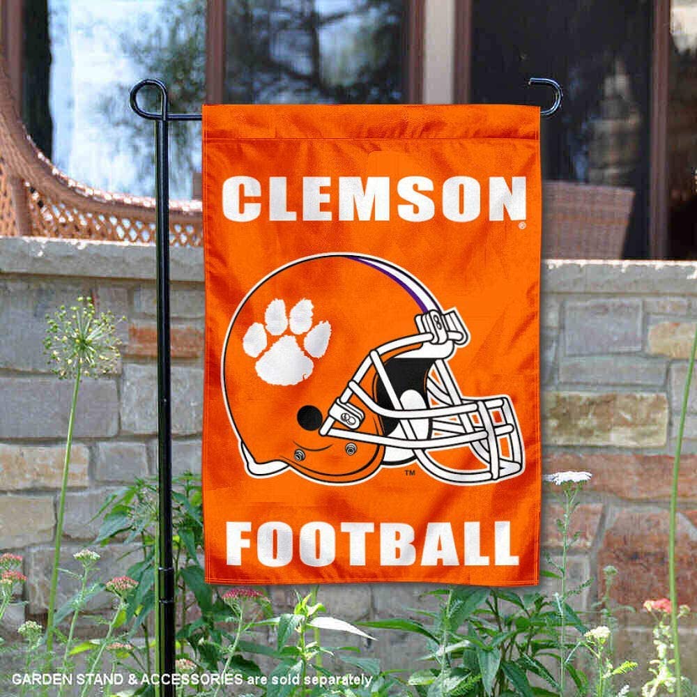 Clemson Tigers Football Helmet Garden Banner and USA Flag Stand Pole Holder Set - Sports Collectibles, Sports Memorabilia, Sports Fan Shop, Sports Gifts