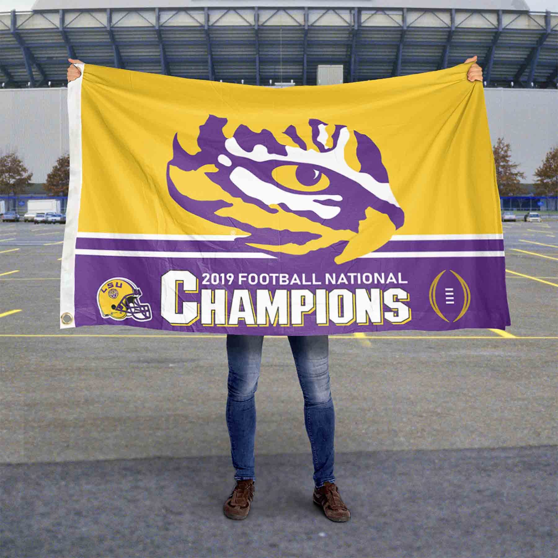 College Flags & Banners Co. Louisiana State LSU Tigers 2019 2020 Football National Champions Flag - Sports Gifts, Sports Memorabilia, Sports Collectibles, Fan Shop