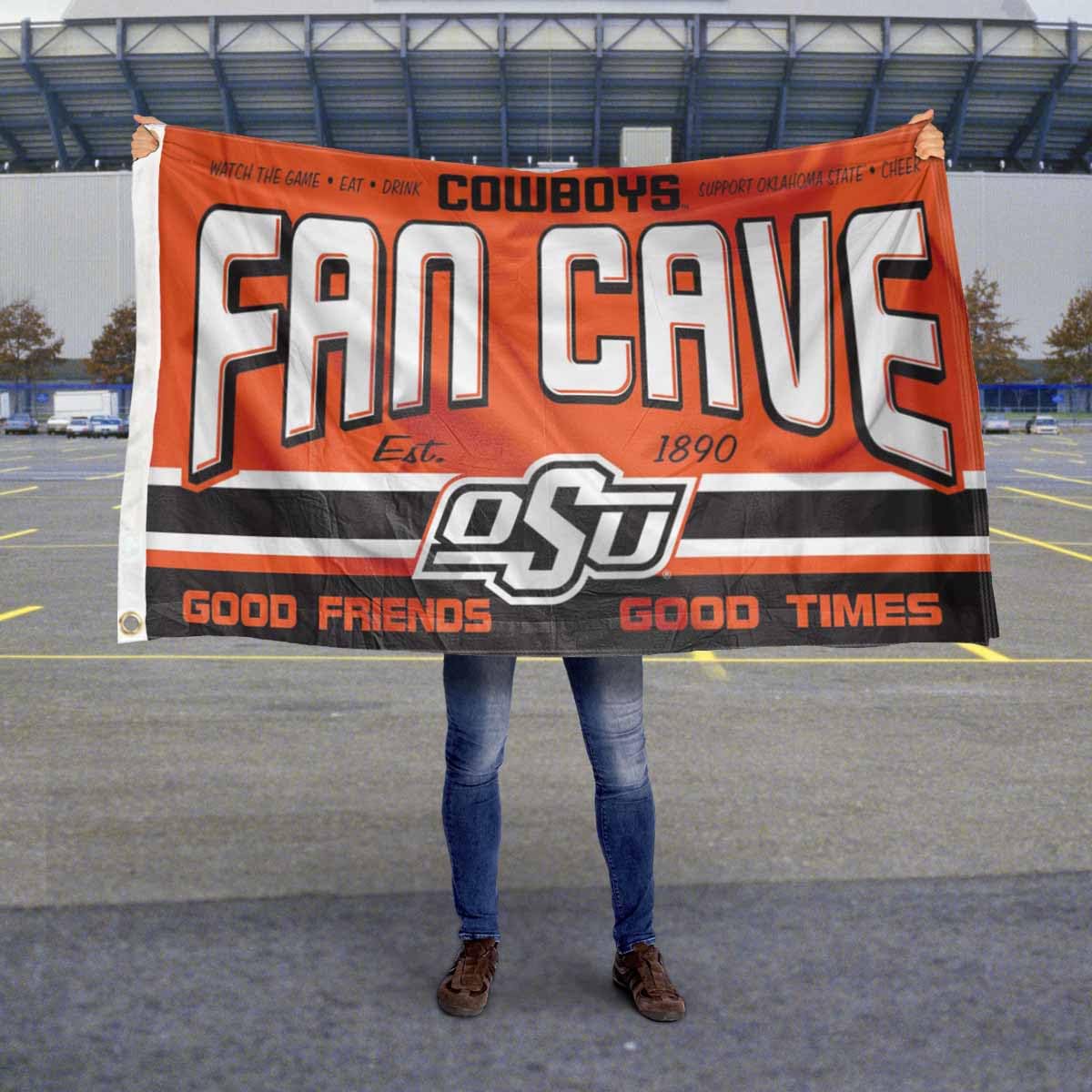 Oklahoma State Cowboys Fan Man Cave Banner Flag - Sports Collectibles, Sports Memorabilia, Sports Fan Shop, Sports Gifts