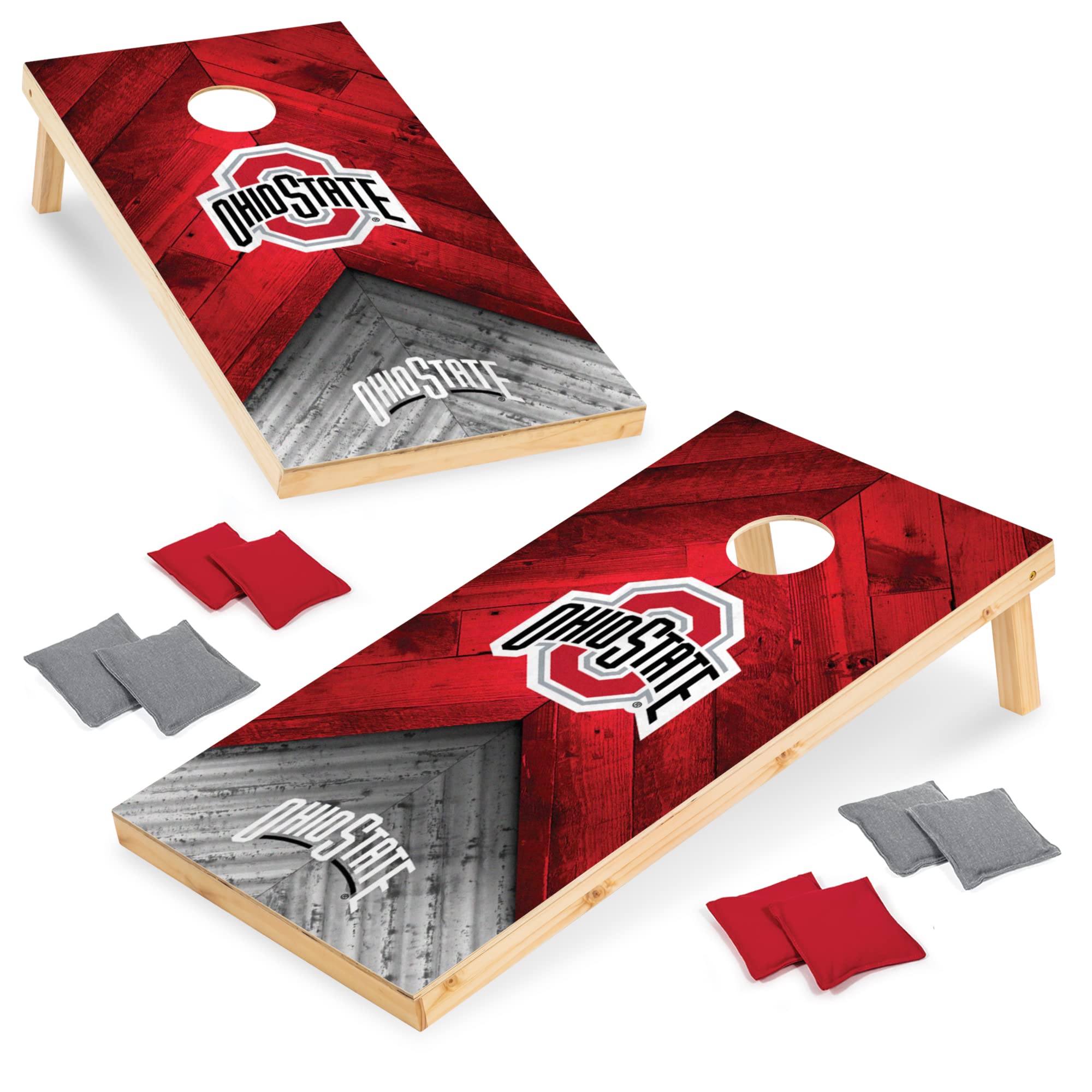 Wild Sports Ohio State Buckeyes 2' x 4' Regulation Size Solid Wood College Cornhole Set with Direct Print HD Team Graphics Great Gift for Any NCAA Fan! Bean Bag Toss Family Outdoor Game - Sports Collectibles, Sports Memorabilia, Sports Fan Shop, Sports Gifts