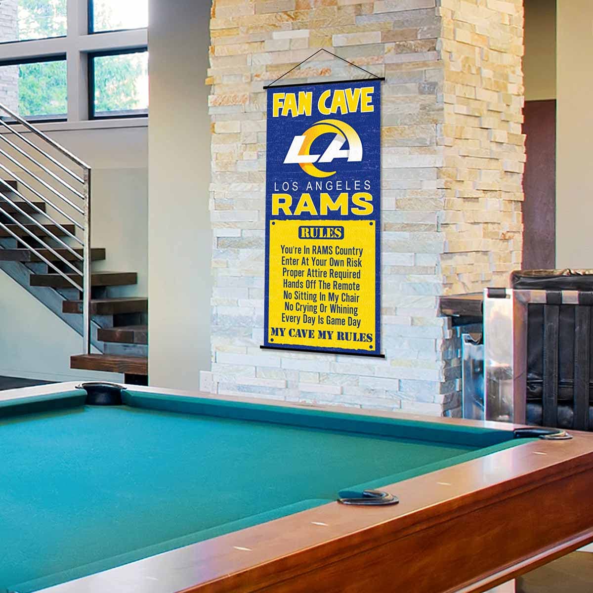 WinCraft Los Angeles Rams Man Cave Fan Banner Wall Door Scroll - Sports Collectibles, Sports Memorabilia, Sports Fan Shop, Sports Gifts