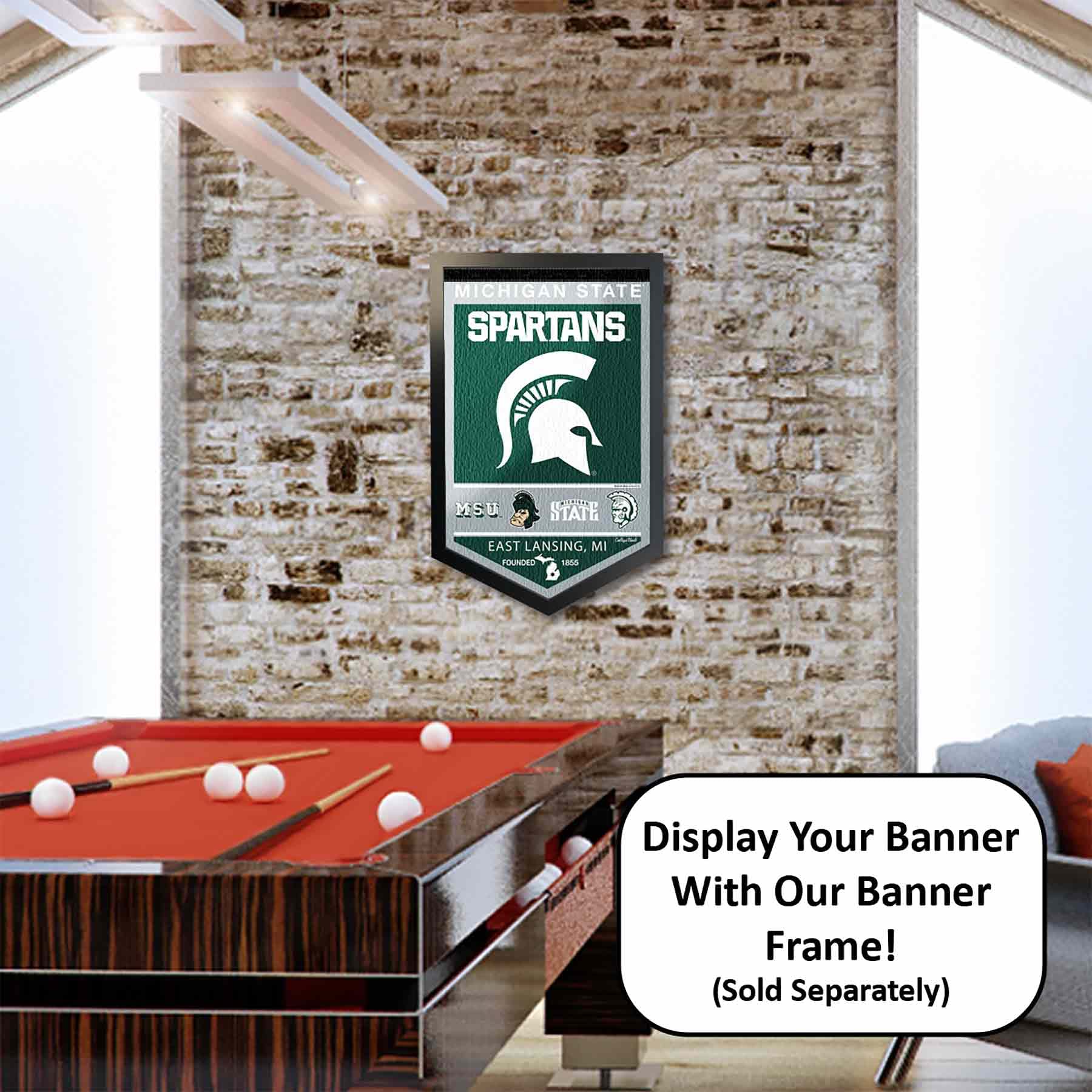 College Flags & Banners Co. Michigan State Spartans Heritage History Banner Pennant - Sports Collectibles, Sports Memorabilia, Sports Fan Shop, Sports Gifts