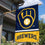 WinCraft Milwaukee Brewers Double Sided House Banner Flag - Sports Collectibles, Sports Memorabilia, Sports Fan Shop, Sports Gifts