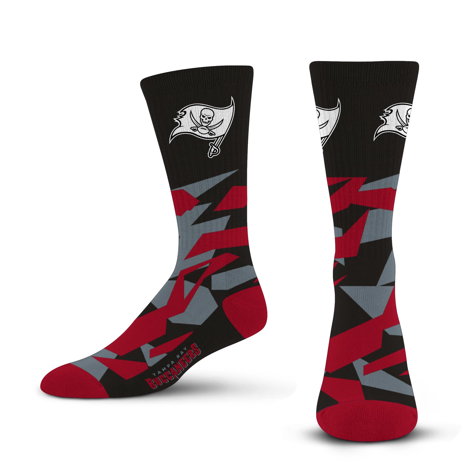 For Bare Feet NFL TAMPA BAY BUCCANEERS Shattered Camo Crew Sock Team Color Large - Sports Gifts, Sports Memorabilia, Sports Collectibles, Fan Shop