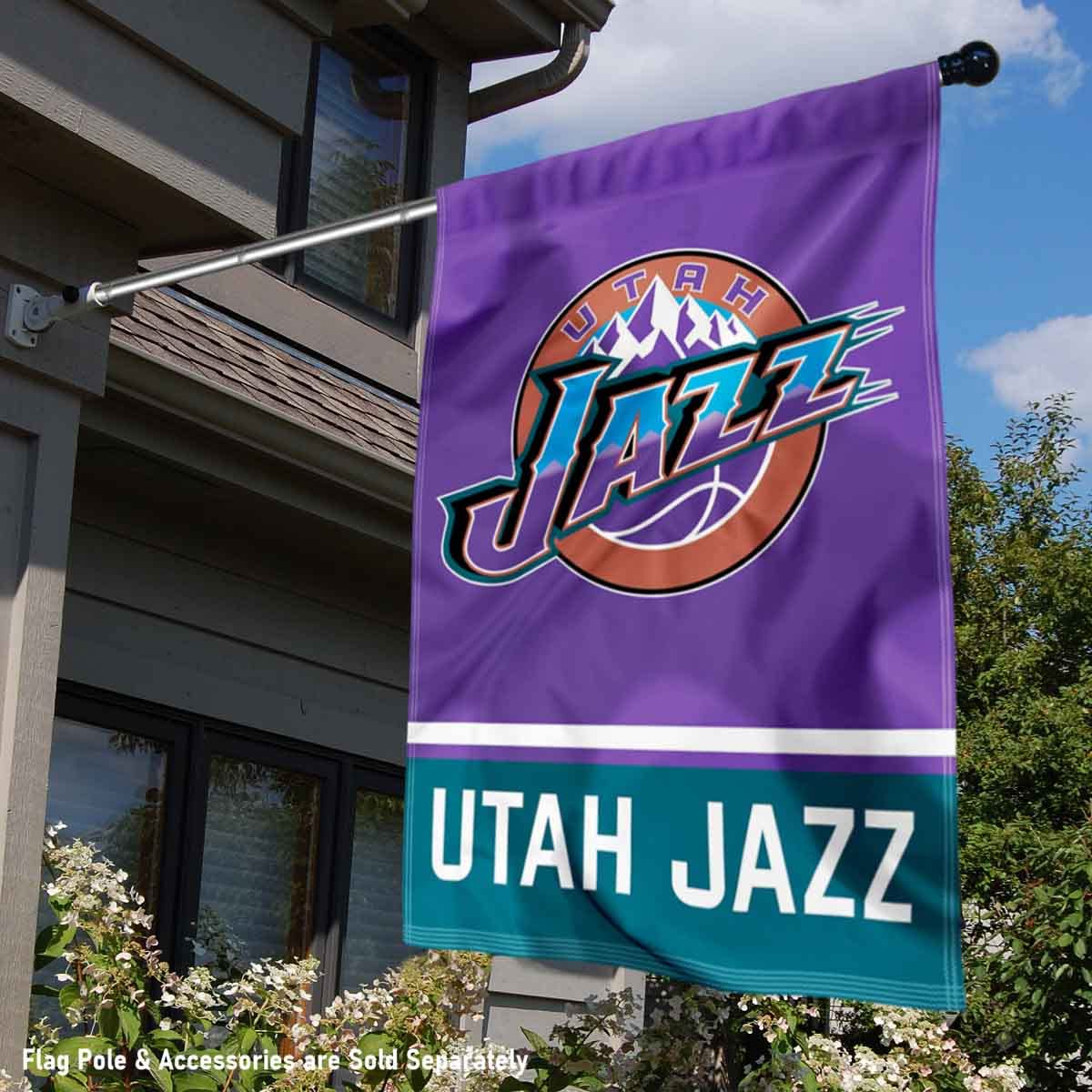 WinCraft Utah Jazz Purple Double Sided House Banner Flag - Sports Collectibles, Sports Memorabilia, Sports Fan Shop, Sports Gifts
