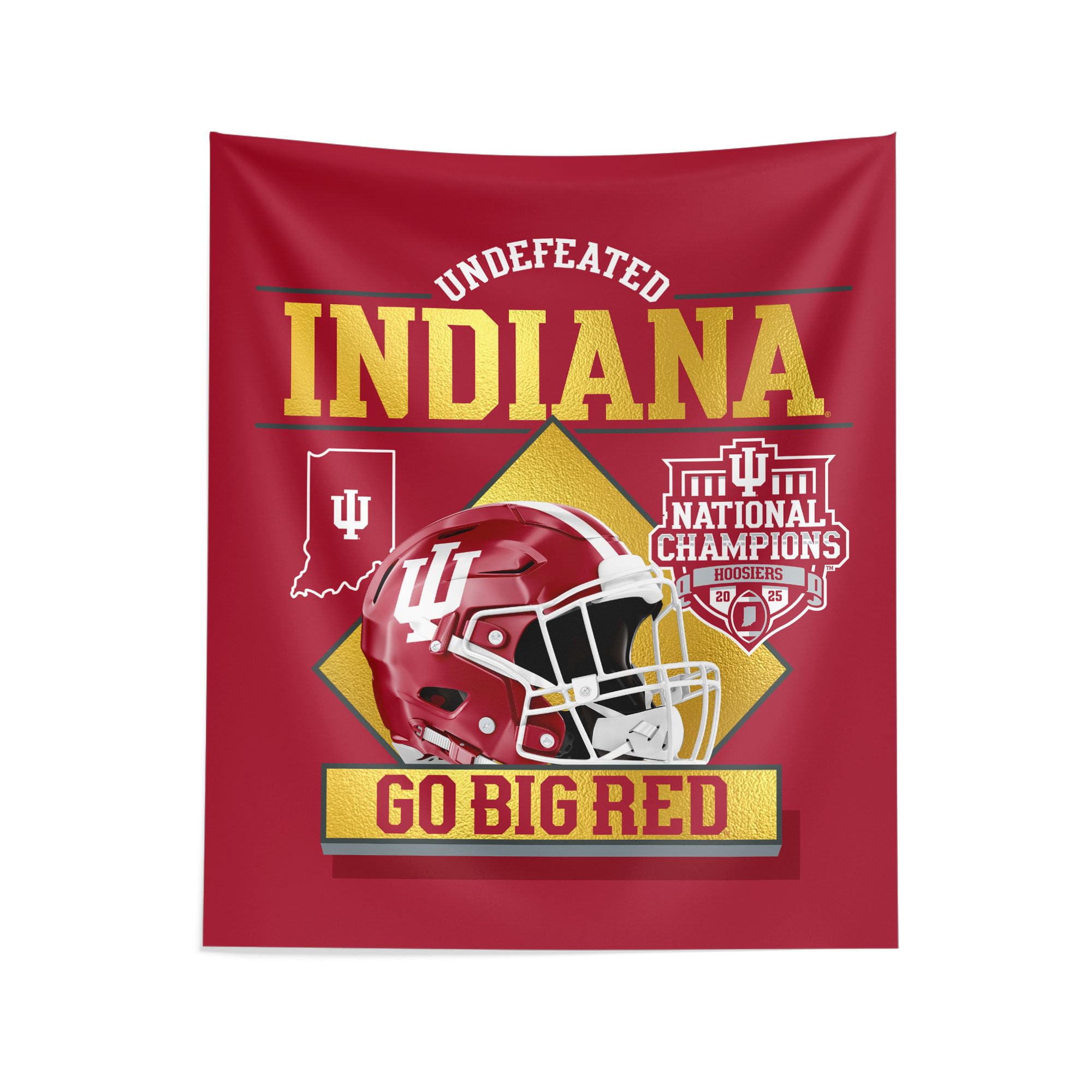 Northwest 2025 NCAA Football Championship Indiana Hoosiers Golden Wall Hanging, 34 x 40 inches - Sports Gifts, Sports Memorabilia, Sports Collectibles, Fan Shop