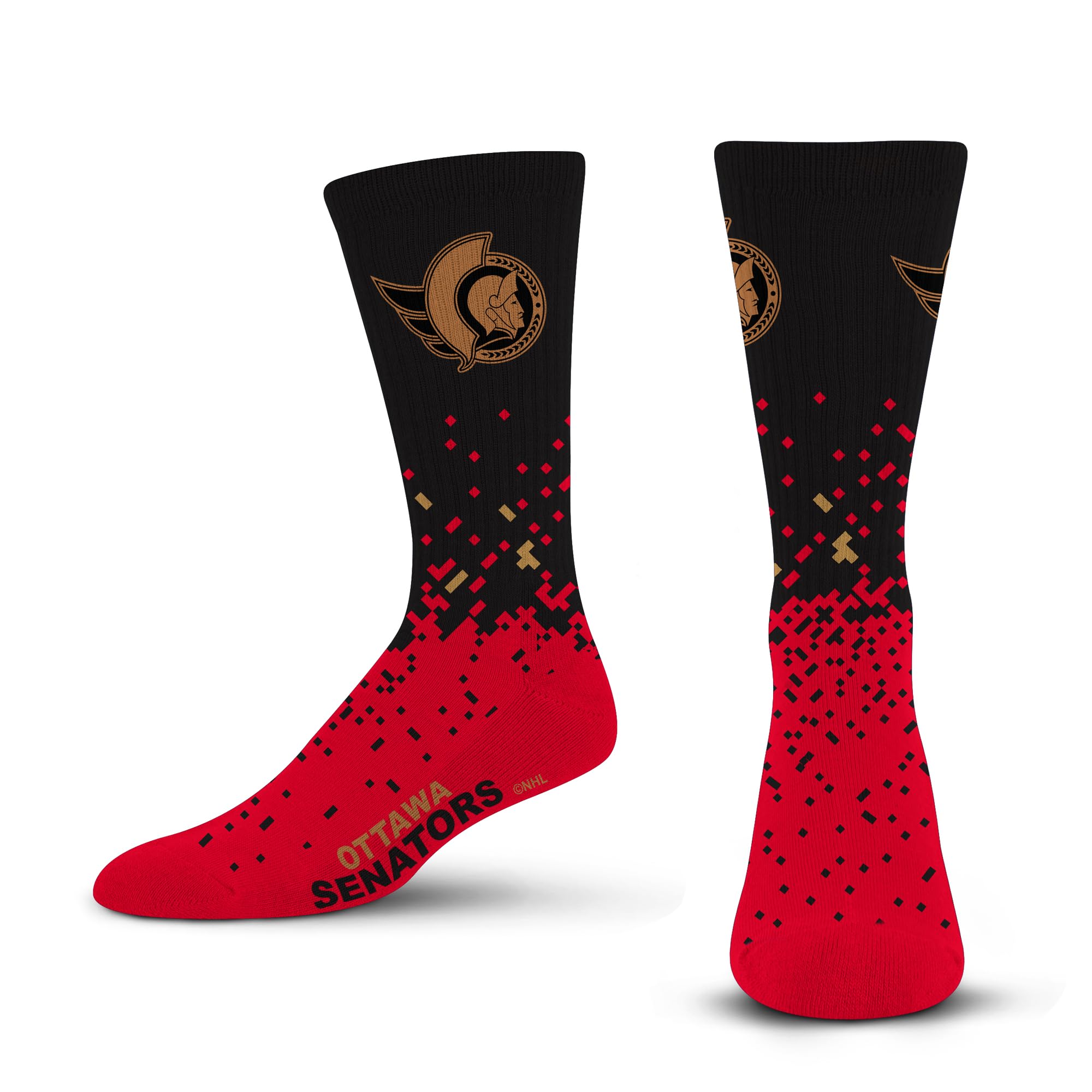 For Bare Feet NHL OTTAWA SENATORS Spray Zone Crew Sock Team Color Large - Sports Gifts, Sports Memorabilia, Sports Collectibles, Fan Shop