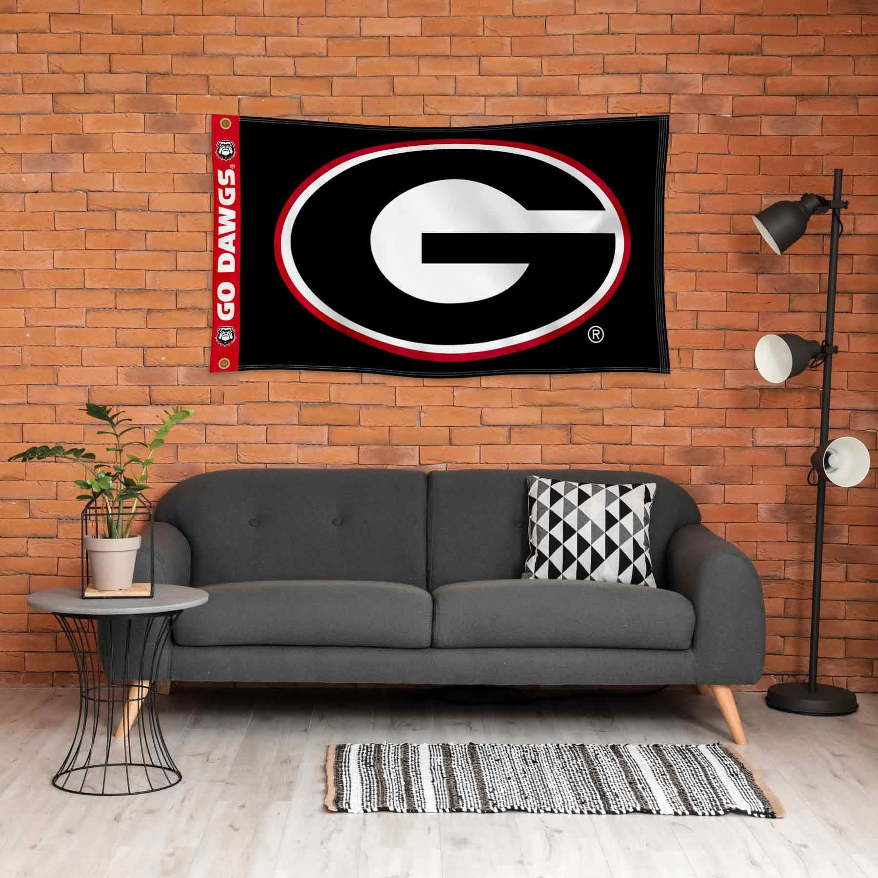 College Flags & Banners Co. Georgia Bulldogs Printed Header 3x5 Foot Banner Flag - Sports Collectibles, Sports Memorabilia, Sports Fan Shop, Sports Gifts