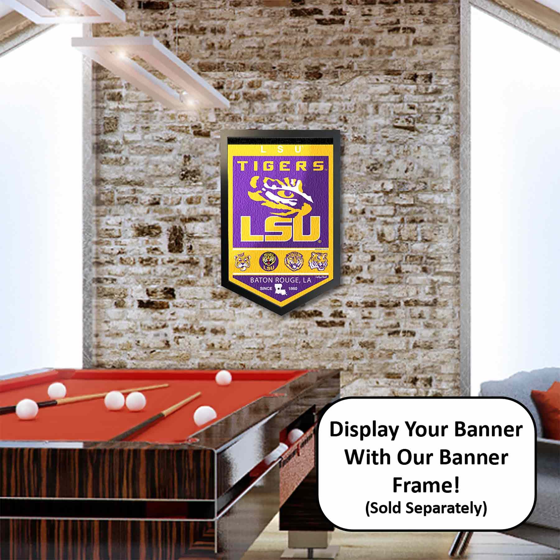 College Flags & Banners Co. Louisiana State LSU Tigers Heritage History Banner Pennant - Sports Collectibles, Sports Memorabilia, Sports Fan Shop, Sports Gifts