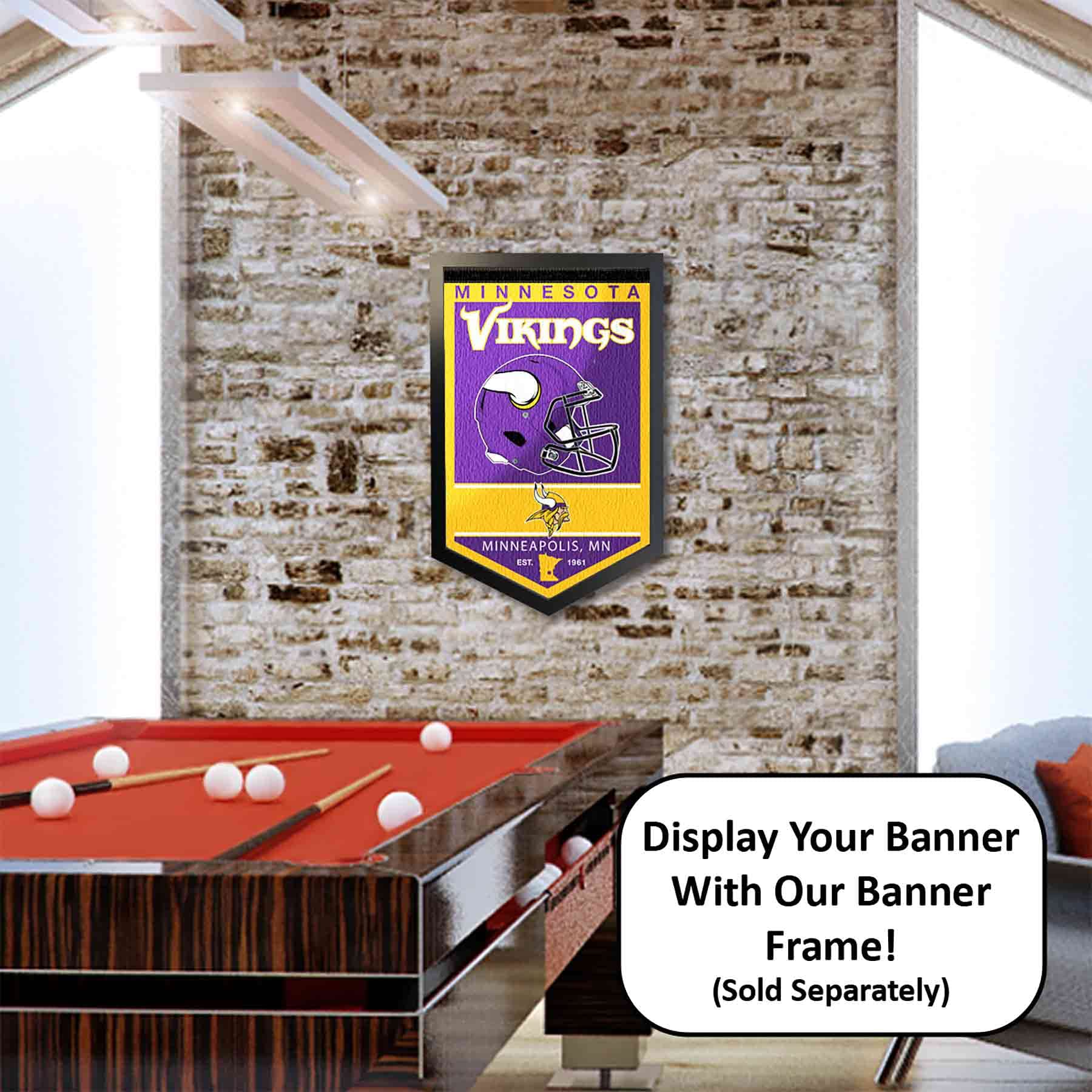 WinCraft Minnesota Vikings Heritage History Banner Pennant - Sports Collectibles, Sports Memorabilia, Sports Fan Shop, Sports Gifts