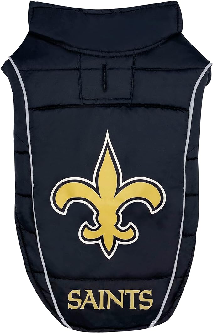 NEW ORLEANS SAINTS PUFFER VEST Pets First - Sports Collectibles, Sports Memorabilia, Sports Fan Shop, Sports Gifts