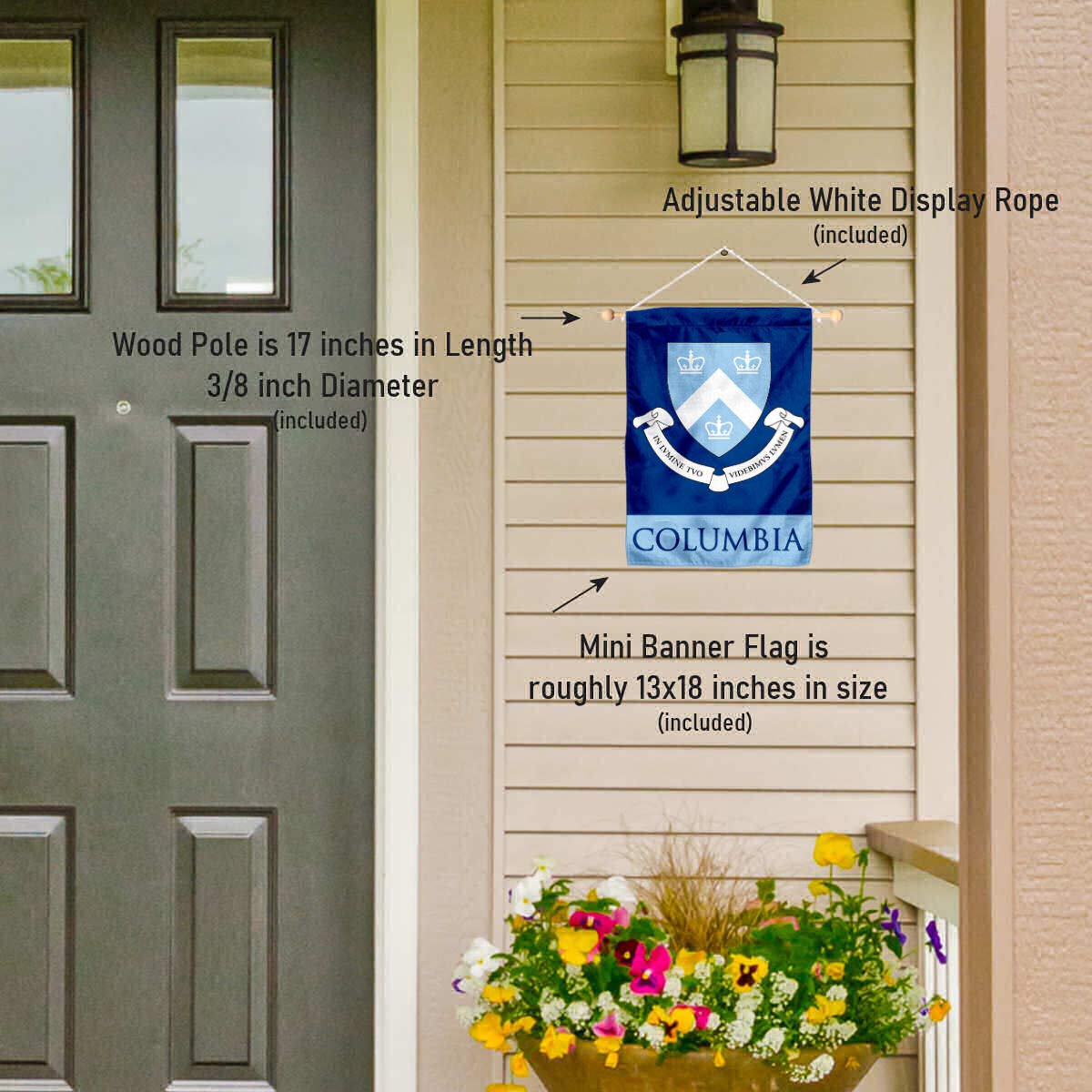 College Flags & Banners Co. Columbia Lions Window Wall Banner Hanging Flag with Suction Cup - Sports Collectibles, Sports Memorabilia, Sports Fan Shop, Sports Gifts