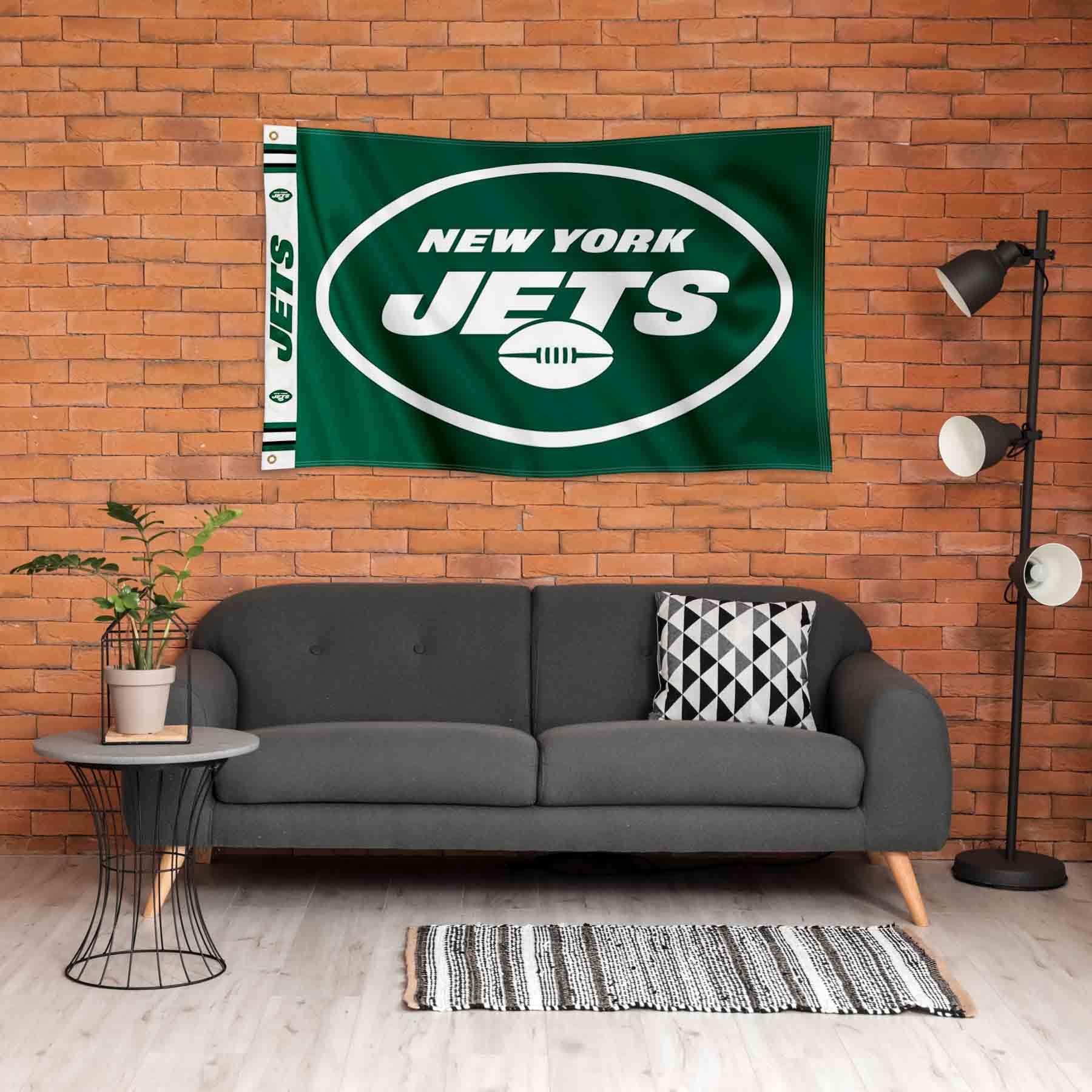 WinCraft New York Jets Printed Header 3x5 Foot Banner Flag - Sports Collectibles, Sports Memorabilia, Sports Fan Shop, Sports Gifts