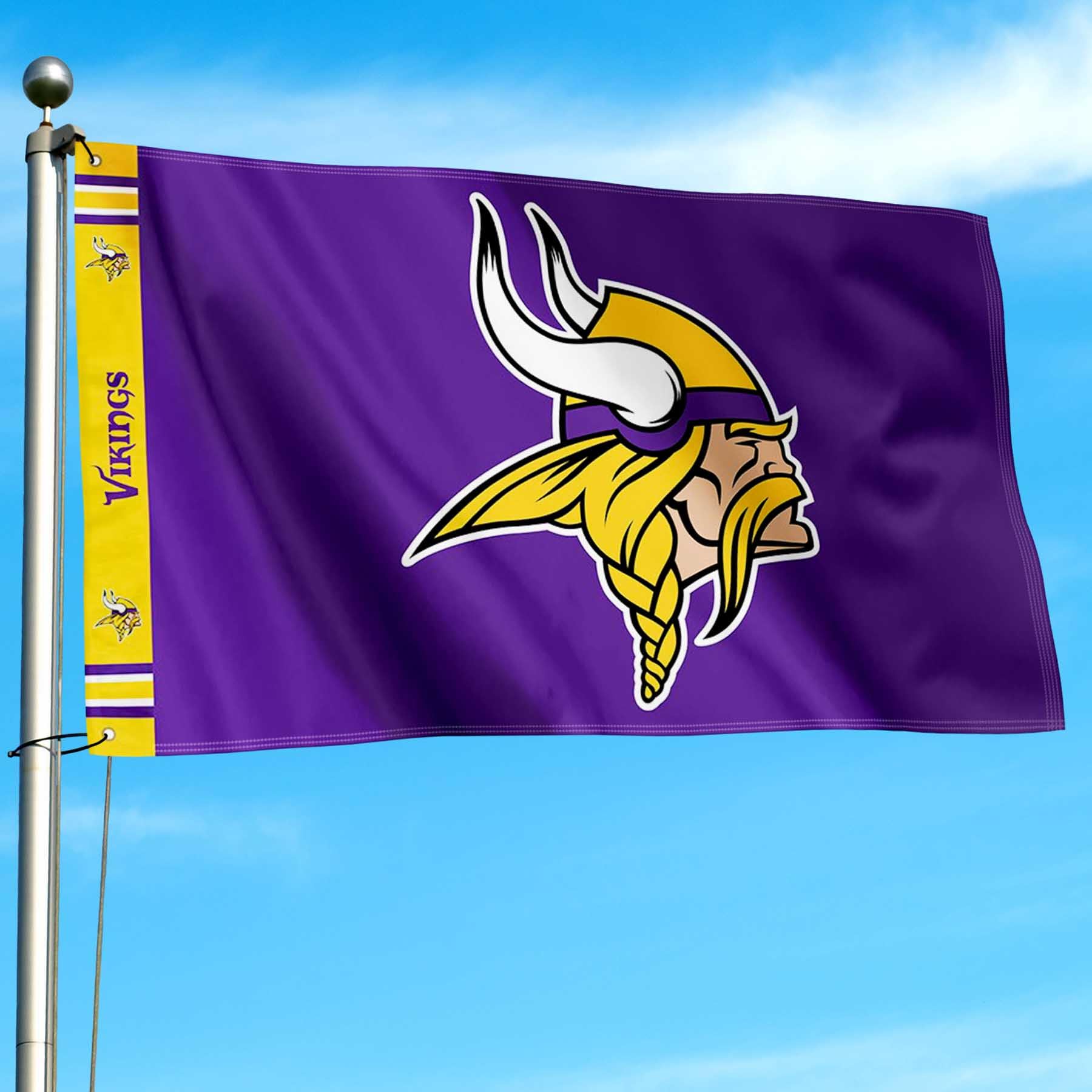 WinCraft Minnesota Vikings Printed Header 3x5 Foot Banner Flag - Sports Collectibles, Sports Memorabilia, Sports Fan Shop, Sports Gifts