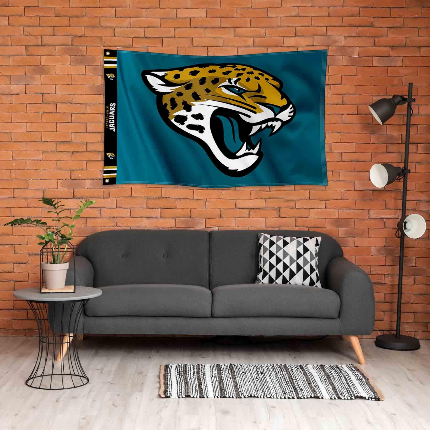WinCraft Jacksonville Jaguars Printed Header 3x5 Foot Banner Flag - Sports Collectibles, Sports Memorabilia, Sports Fan Shop, Sports Gifts