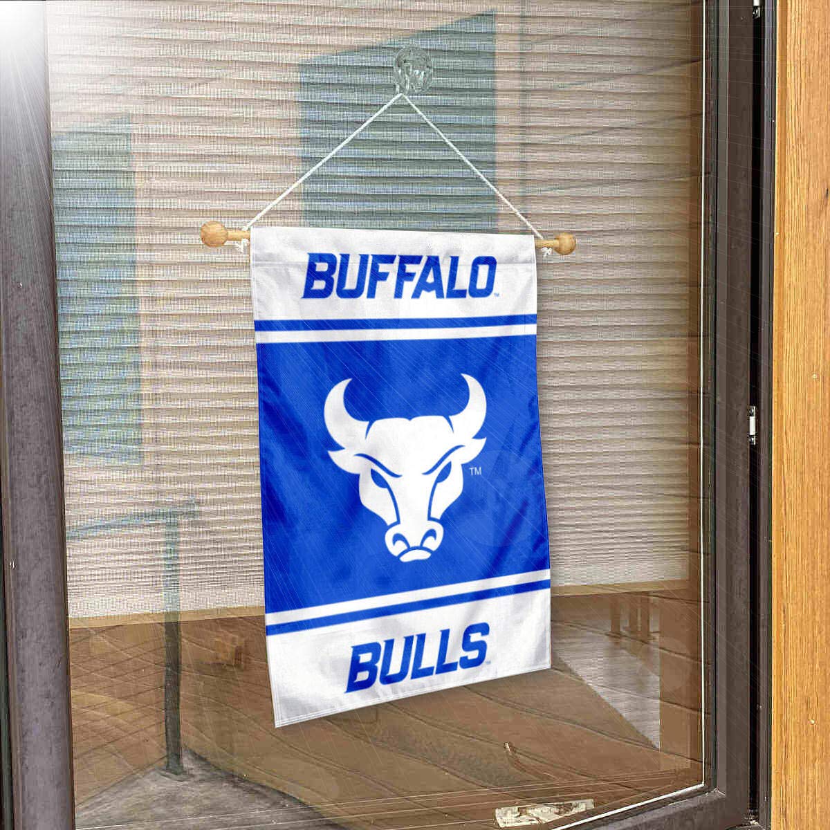 Buffalo Bulls Window Wall Banner Hanging Flag with Suction Cup - Sports Collectibles, Sports Memorabilia, Sports Fan Shop, Sports Gifts