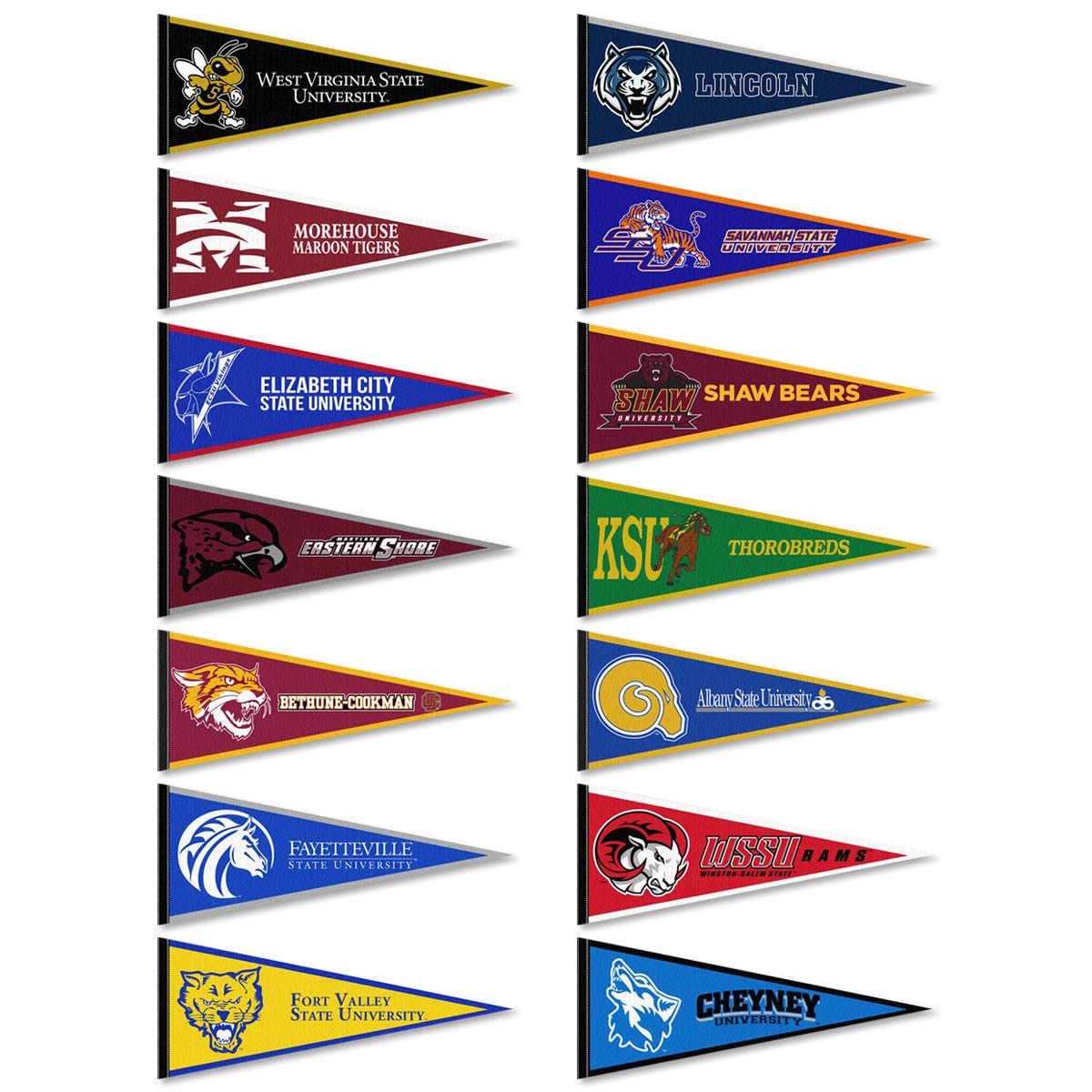 Historically Black Colleges and Universities Pennant Set - Sports Collectibles, Sports Memorabilia, Sports Fan Shop, Sports Gifts