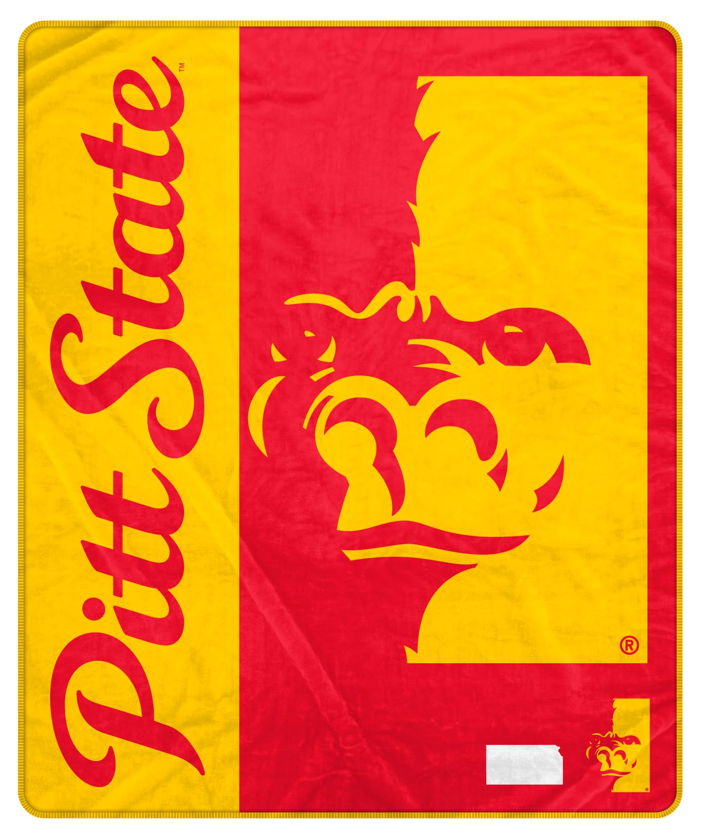 Proformance Home NCAA Pittsburg State Gorillas Endzone Ultra Soft Tailgate Throw - Sports Gifts, Sports Memorabilia, Sports Collectibles, Fan Shop