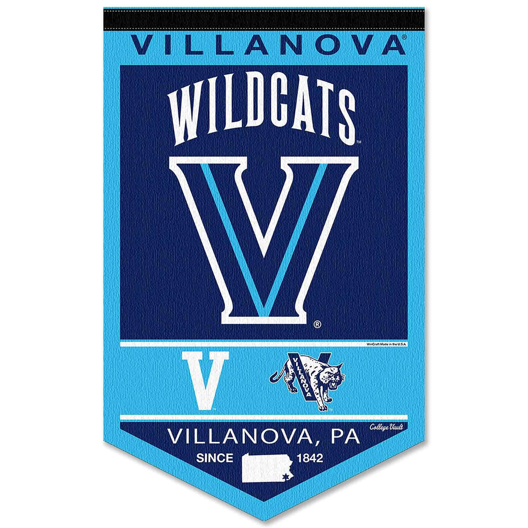 College Flags & Banners Co. Villanova Wildcats Heritage History Banner Pennant - Sports Collectibles, Sports Memorabilia, Sports Fan Shop, Sports Gifts