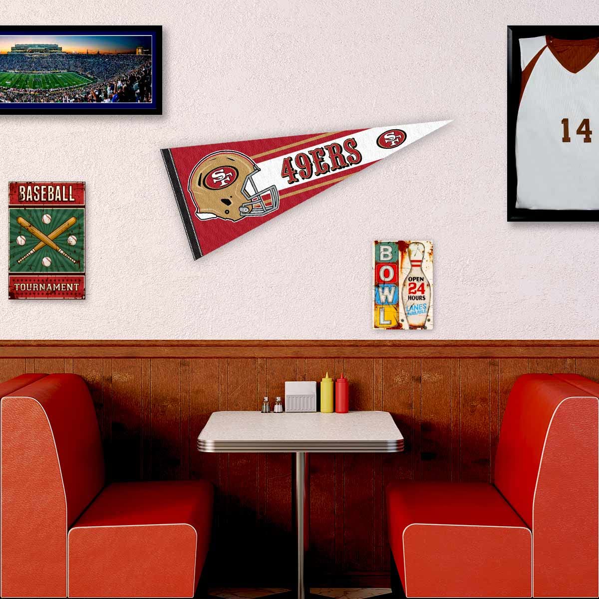 WinCraft San Francisco 49ers Official 30 inch Large Pennant - Sports Collectibles, Sports Memorabilia, Sports Fan Shop, Sports Gifts