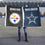 WinCraft Pittsburgh Steelers and Dallas Cowboys House Divided Flag Rivalry Banner - Sports Collectibles, Sports Memorabilia, Sports Fan Shop, Sports Gifts