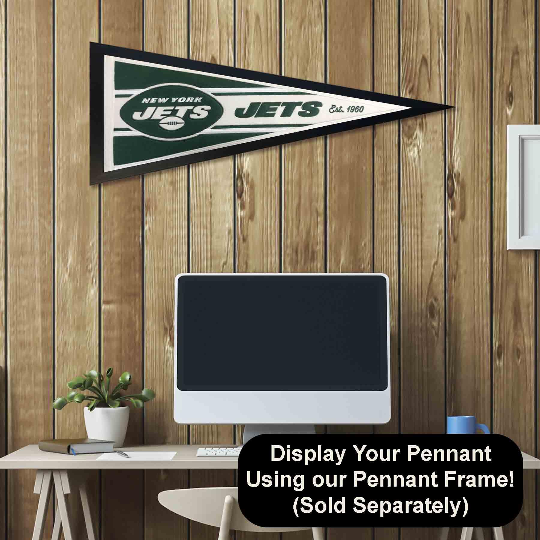 WinCraft New York Jets Embroidered and Sewn Pennant - Sports Collectibles, Sports Memorabilia, Sports Fan Shop, Sports Gifts
