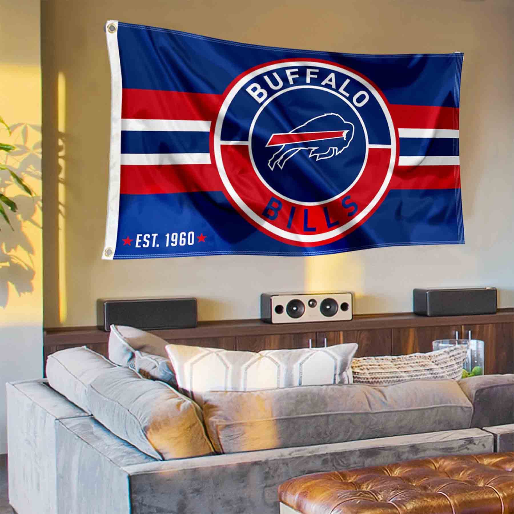 Buffalo Bills Patch Button Banner and Tapestry Wall Tack Pads - Sports Collectibles, Sports Memorabilia, Sports Fan Shop, Sports Gifts