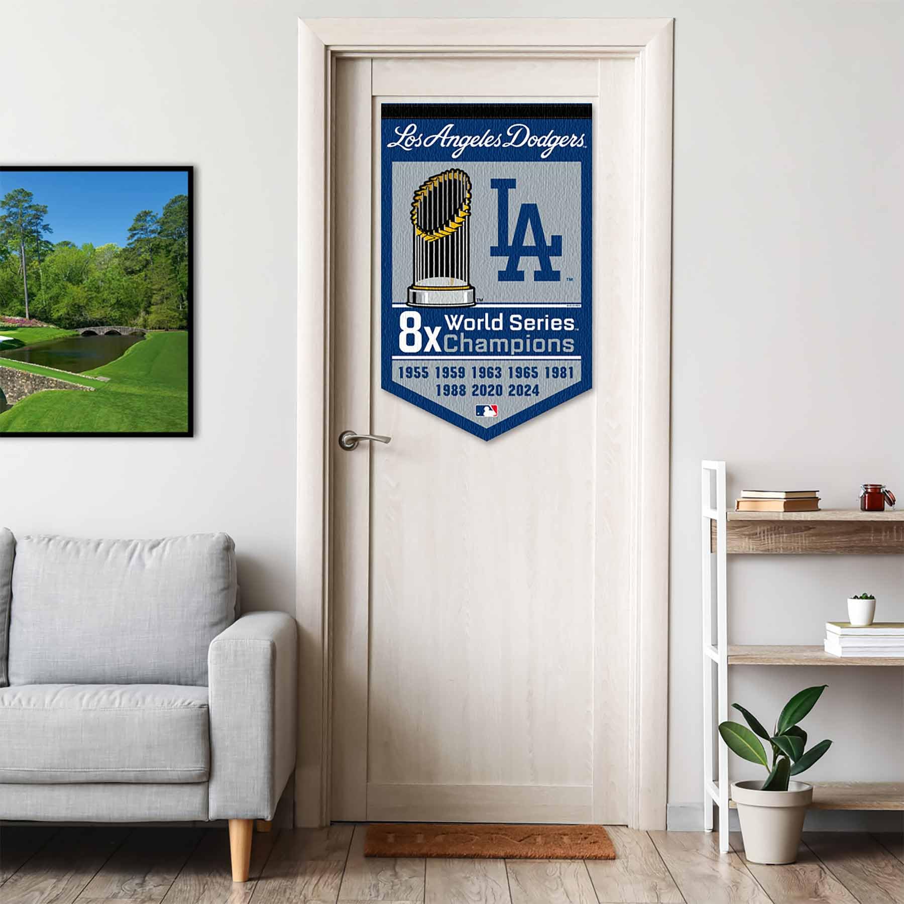 WinCraft Los Angeles Dodgers 8 Time 8X World Champions Banner Pennant - Sports Collectibles, Sports Memorabilia, Sports Fan Shop, Sports Gifts