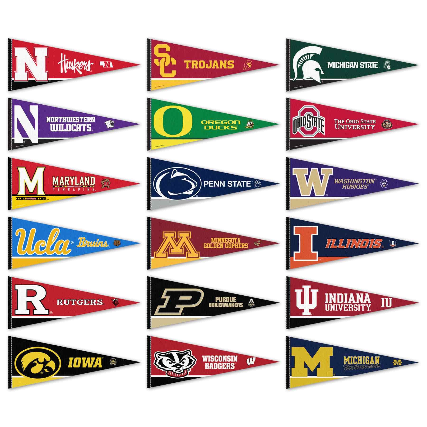 Big Ten Conference College Pennant Set - Sports Collectibles, Sports Memorabilia, Sports Fan Shop, Sports Gifts