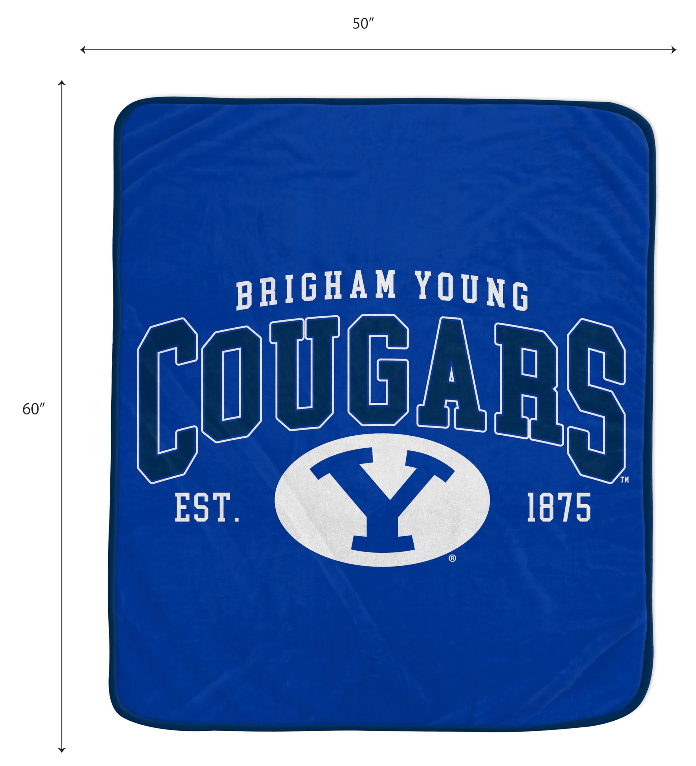 NCAA BYU Cougars Vintage Arch Block Ultra Soft Blanket - Sports Gifts, Sports Memorabilia, Sports Collectibles, Fan Shop