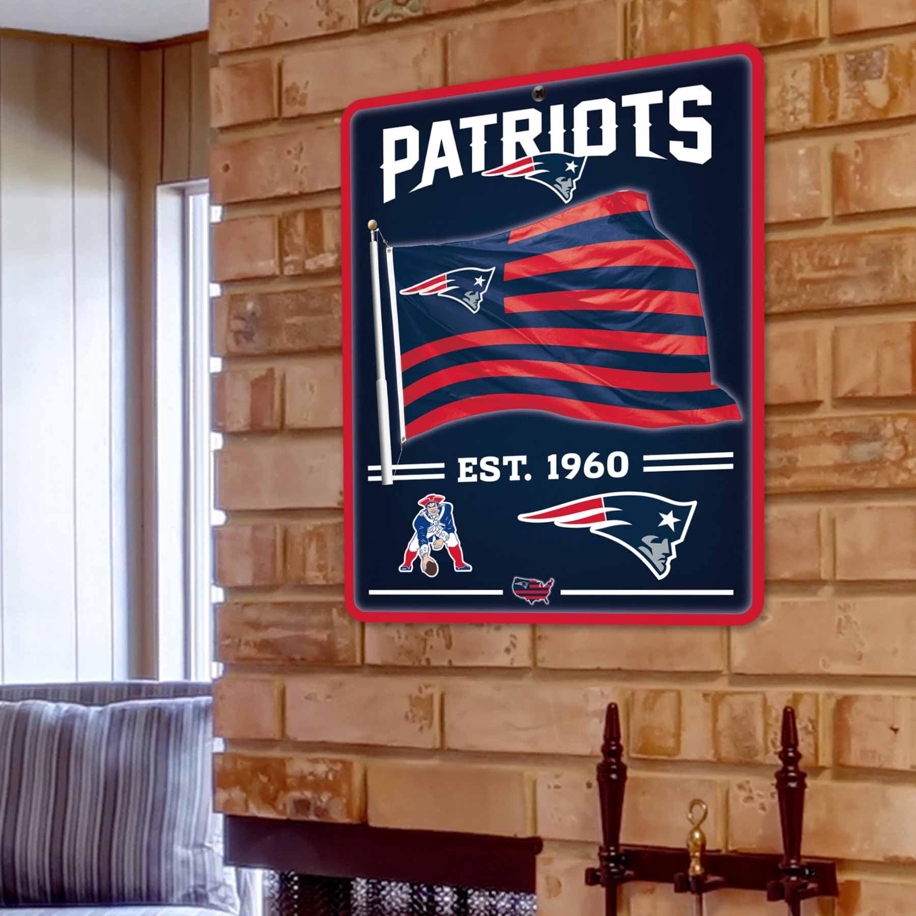 WinCraft New England Patriots Americana Banner Flag Sign - Sports Collectibles, Sports Memorabilia, Sports Fan Shop, Sports Gifts