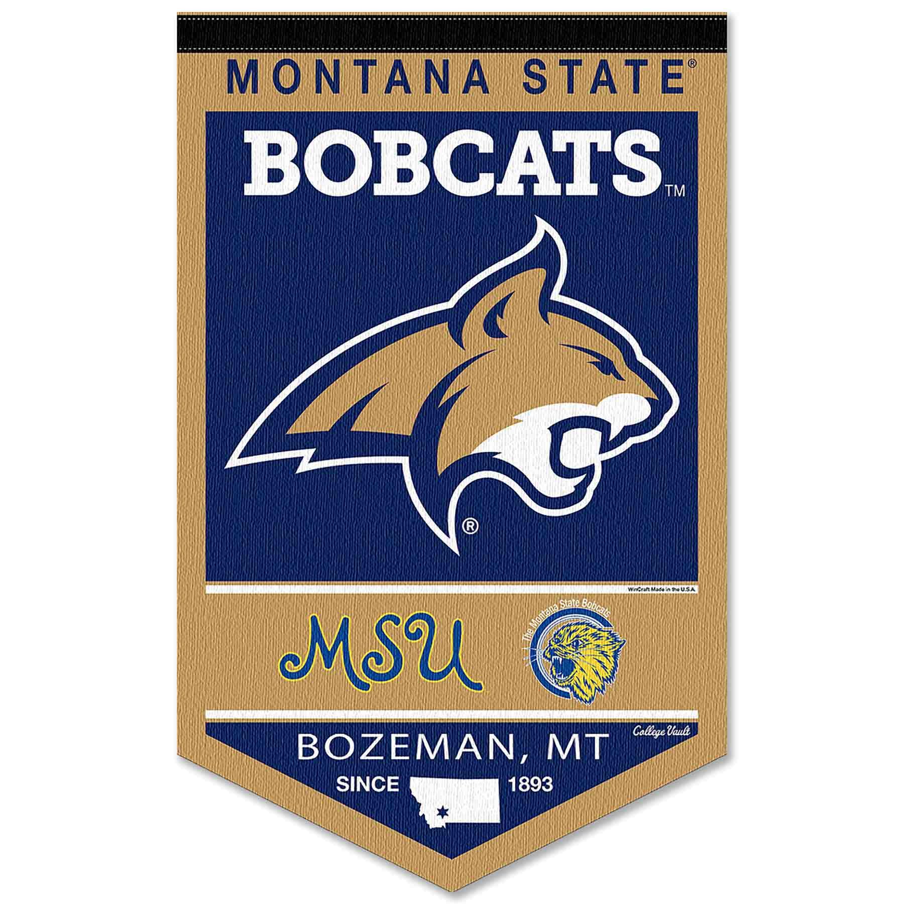 College Flags & Banners Co. Montana State Bobcats Heritage History Banner Pennant - Sports Collectibles, Sports Memorabilia, Sports Fan Shop, Sports Gifts