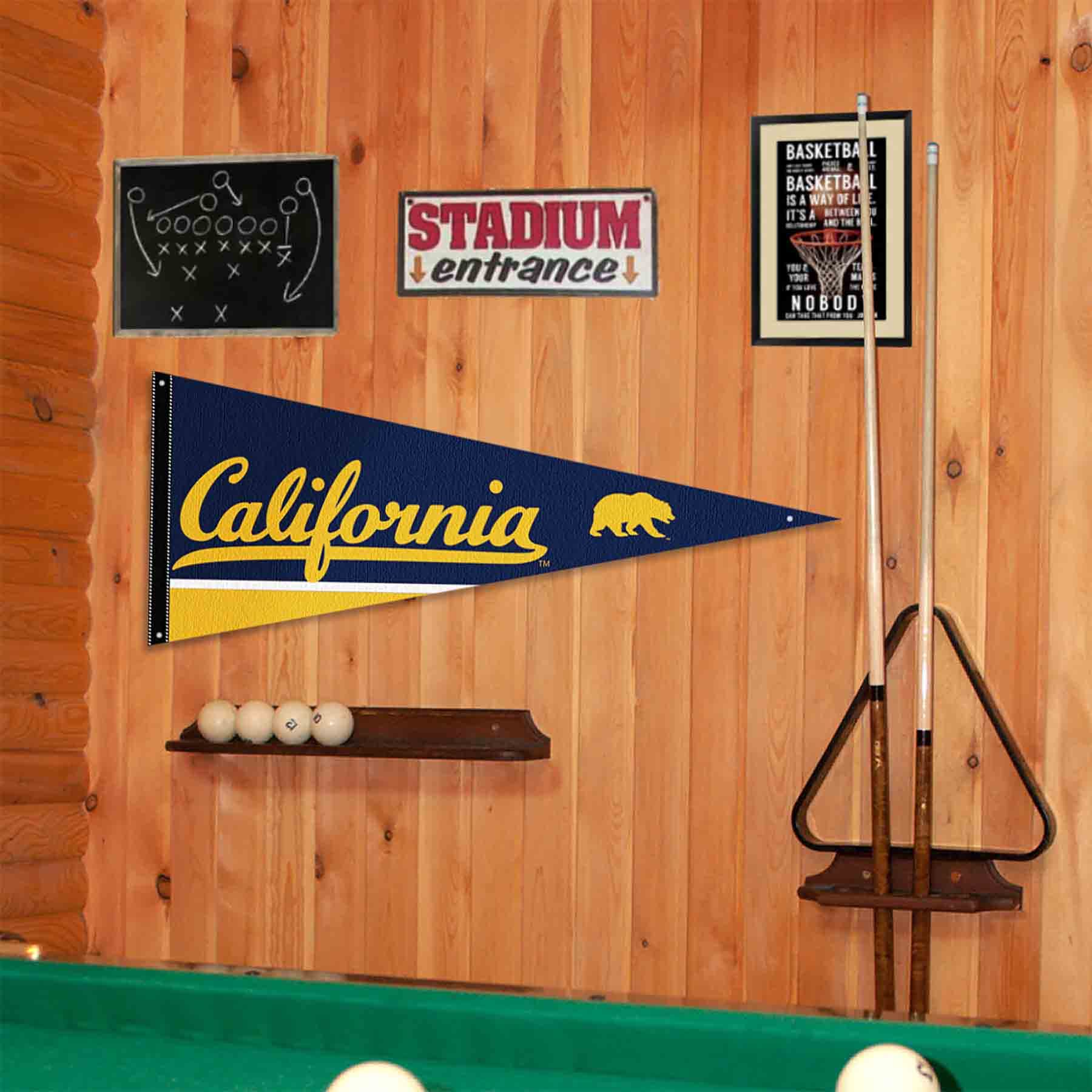 College Flags & Banners Co. Cal Berkeley Golden Bears Pennant Flag and Wall Tack Mount Pads - Sports Collectibles, Sports Memorabilia, Sports Fan Shop, Sports Gifts