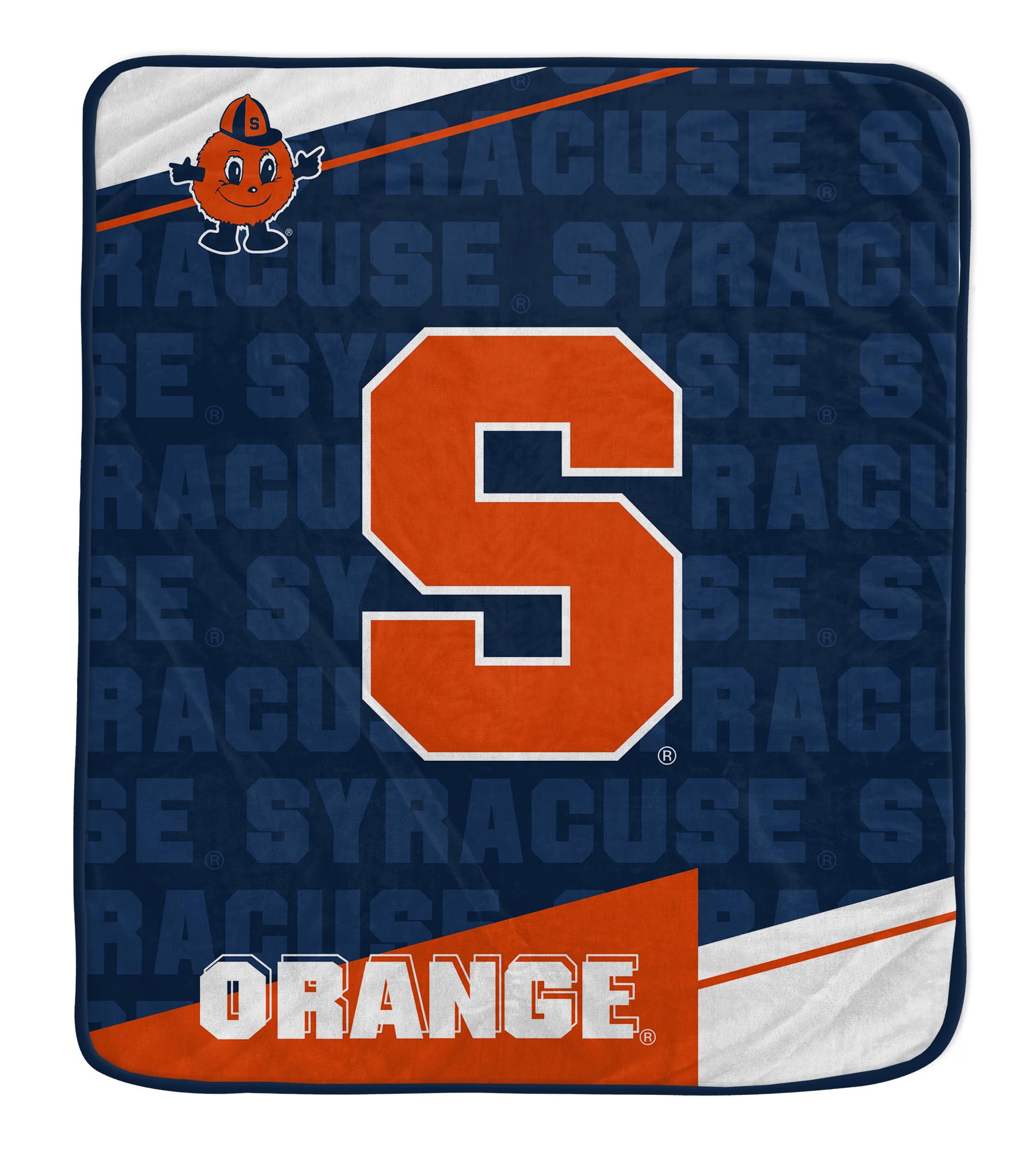 Pegasus Sports NCAA Syracuse Orange Diagonal Ghost Ultra Soft Blanket - Sports Gifts, Sports Memorabilia, Sports Collectibles, Fan Shop