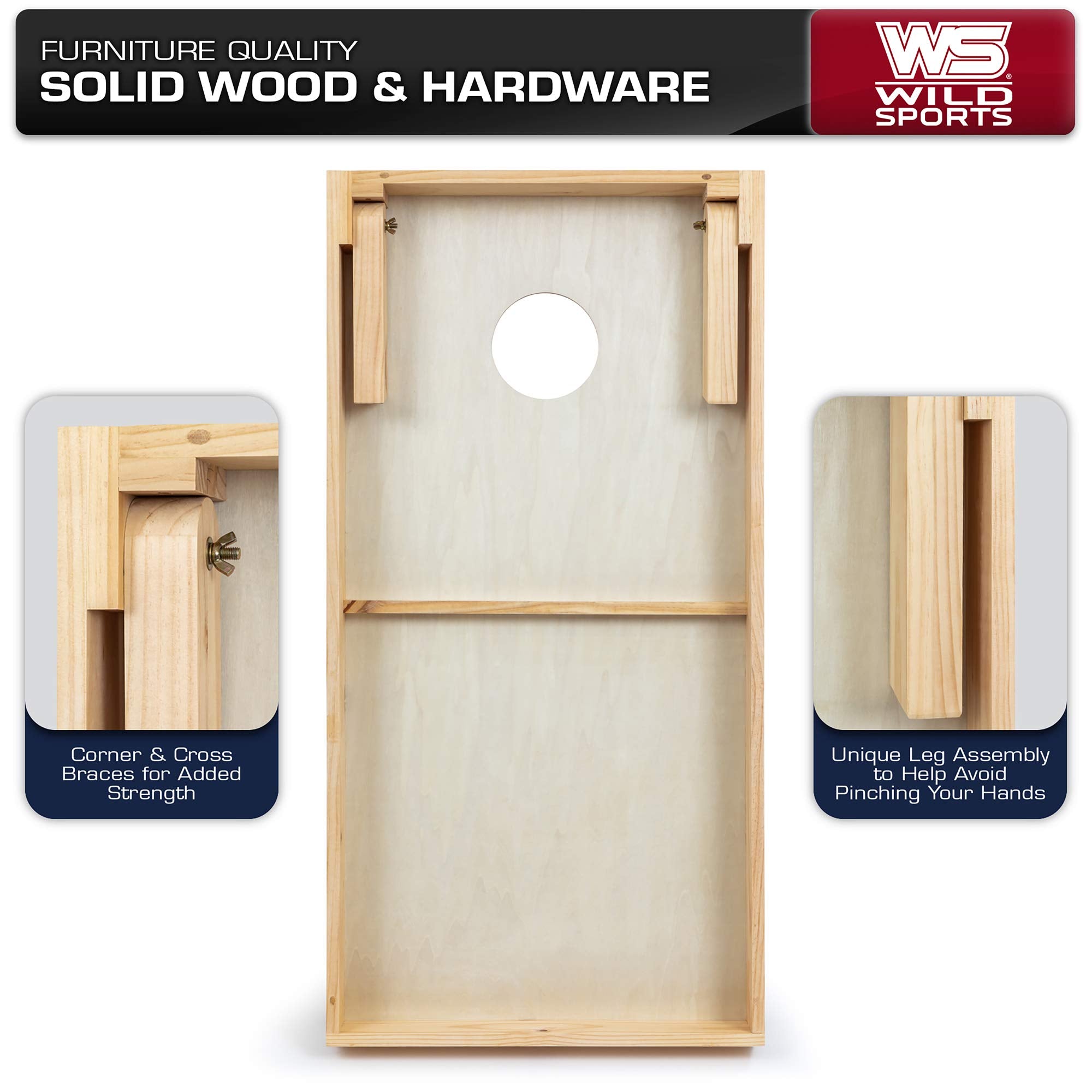 Wild Sports 2' x 4' Wood Tournament Cornhole Set - Direct Printed - West Virginia Mountaineers- perfect for Backyard, Beach, Park, Tailgates, Outdoors and Indoors - Sports Collectibles, Sports Memorabilia, Sports Fan Shop, Sports Gifts