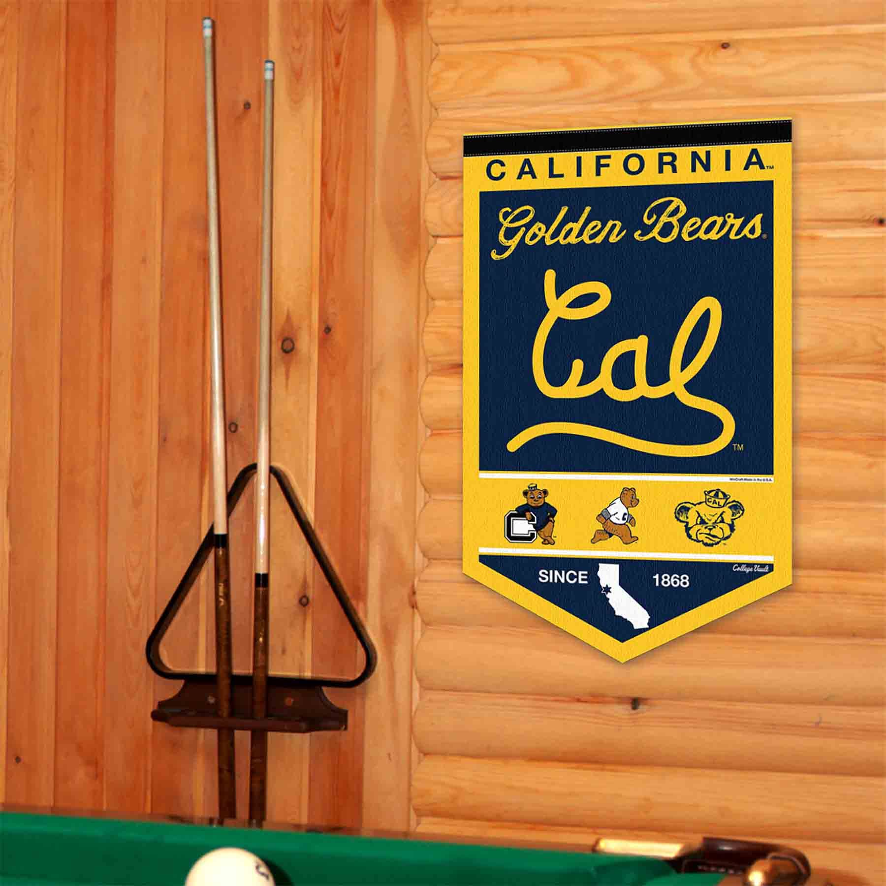College Flags & Banners Co. Cal Berkeley Golden Bears Heritage History Banner Pennant - Sports Collectibles, Sports Memorabilia, Sports Fan Shop, Sports Gifts