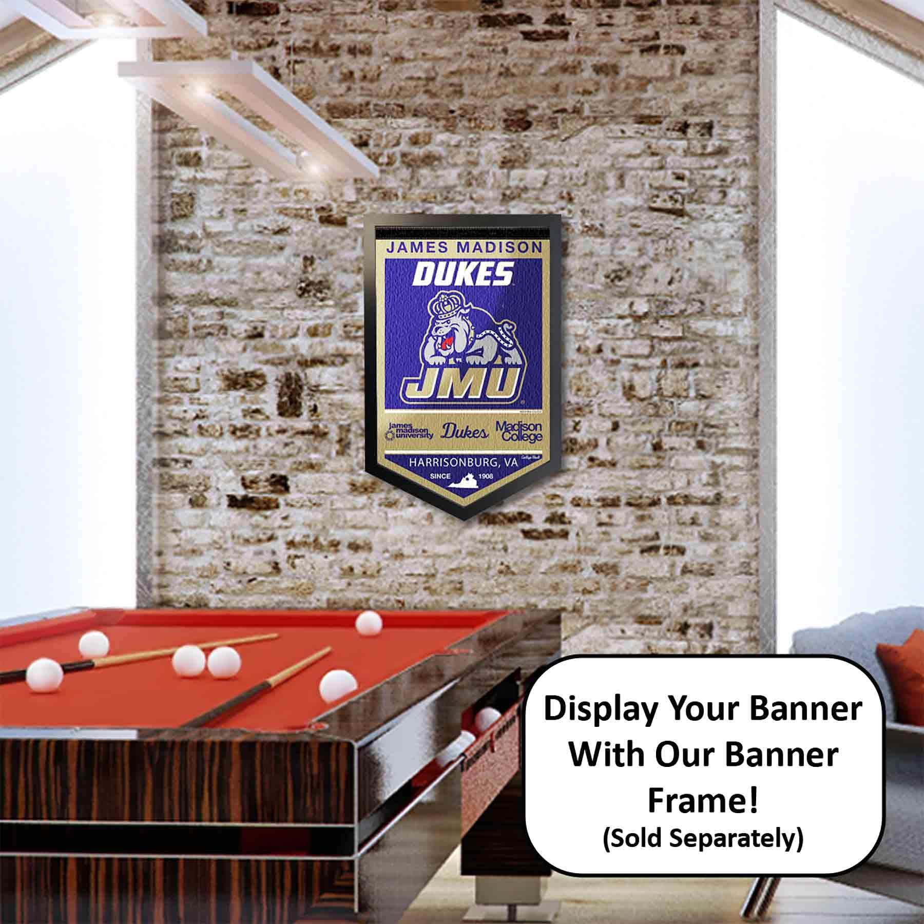 College Flags & Banners Co. James Madison Dukes Heritage History Banner Pennant - Sports Collectibles, Sports Memorabilia, Sports Fan Shop, Sports Gifts