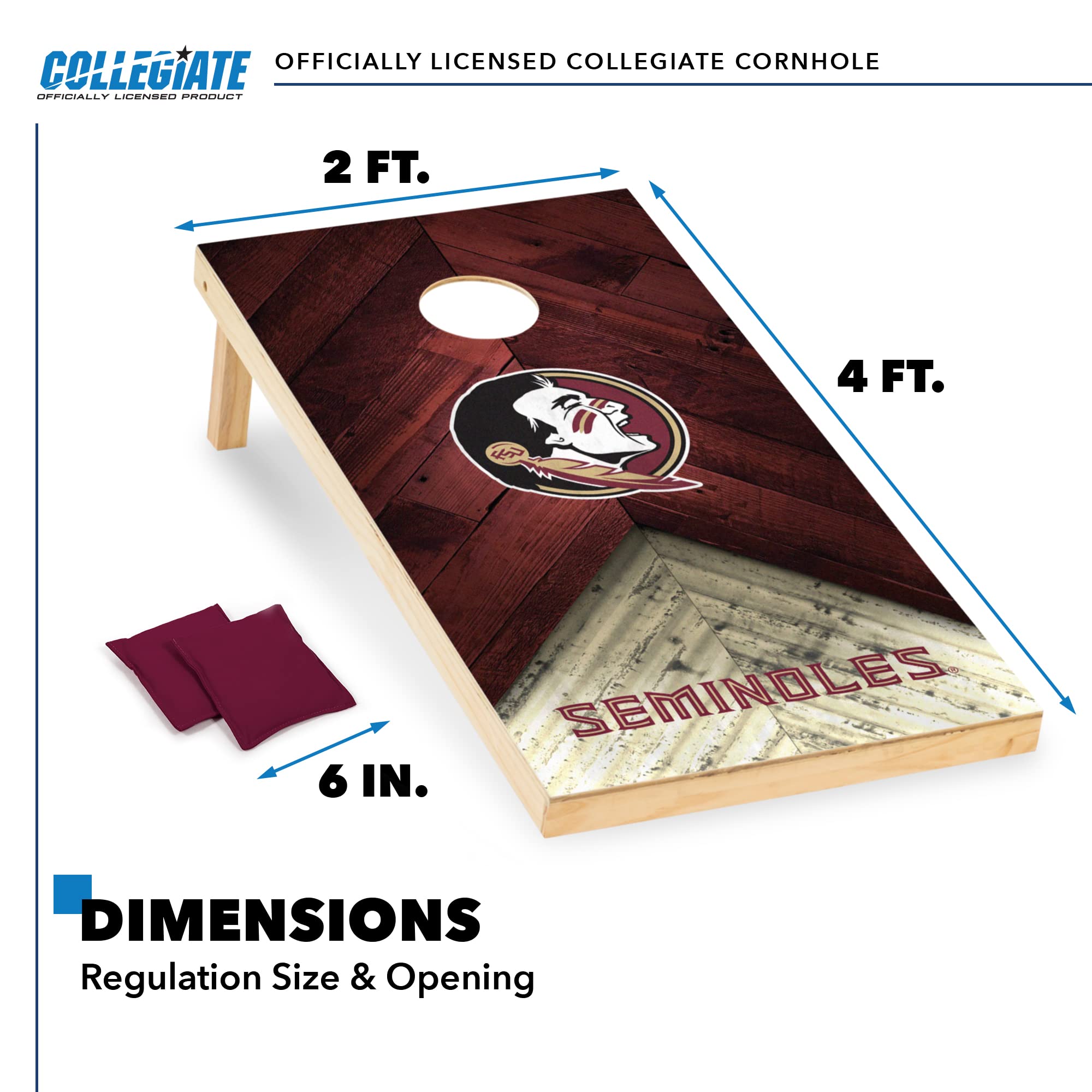 Wild Sports 2' x 4' Regulation Size College Set with Direct Print HD Team Graphics Great Gift for Any NCAA Fan! Bean Bag Toss Family Outdoor Game - Sports Collectibles, Sports Memorabilia, Sports Fan Shop, Sports Gifts