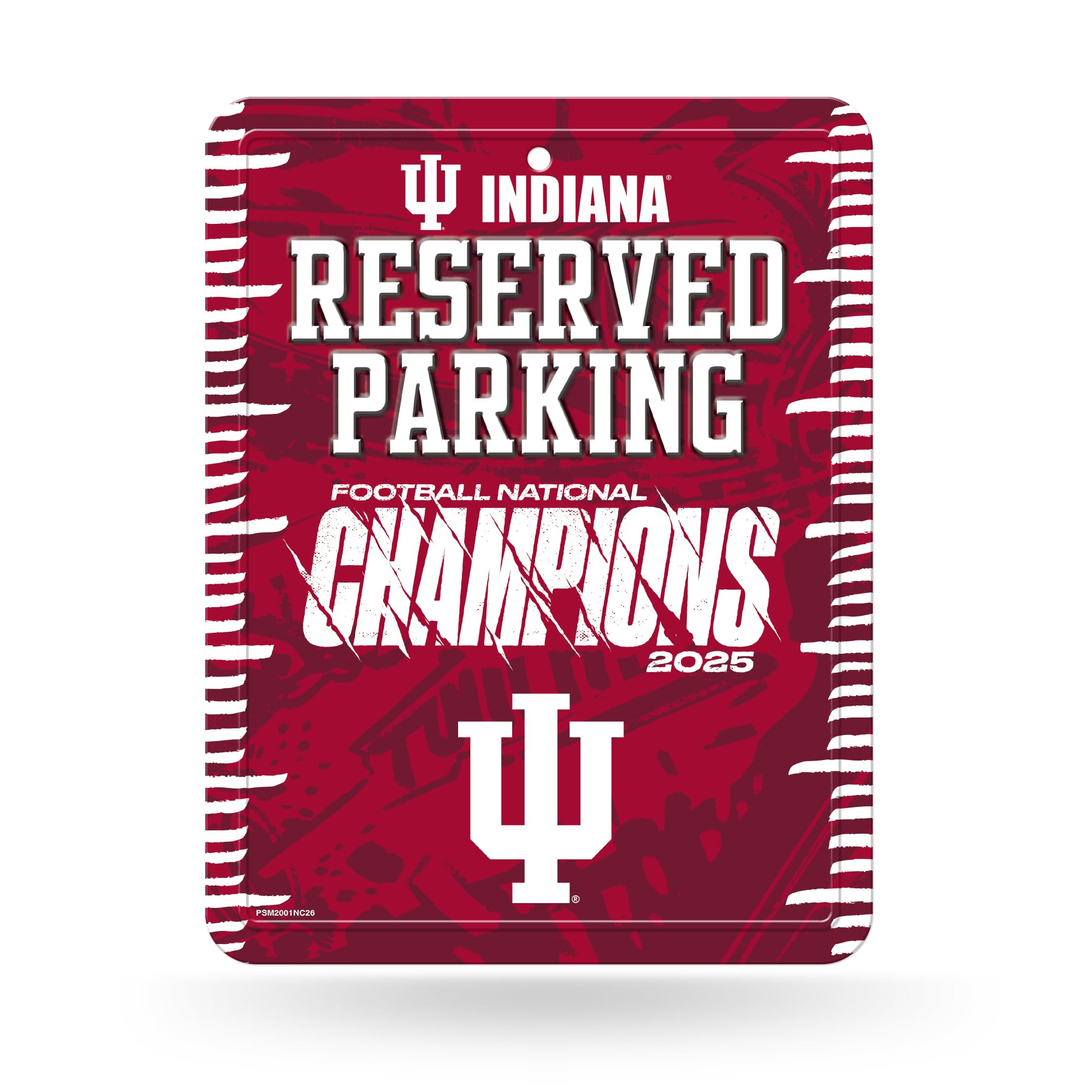 Rico Industries NCAA Indiana Hoosiers 2026 Football National Champions 8.5" x 11" Carbon Fiber Metal Parking Sign - Great for Man Cave, Bed Room, Office, Home Décor - Sports Gifts, Sports Memorabilia, Sports Collectibles, Fan Shop