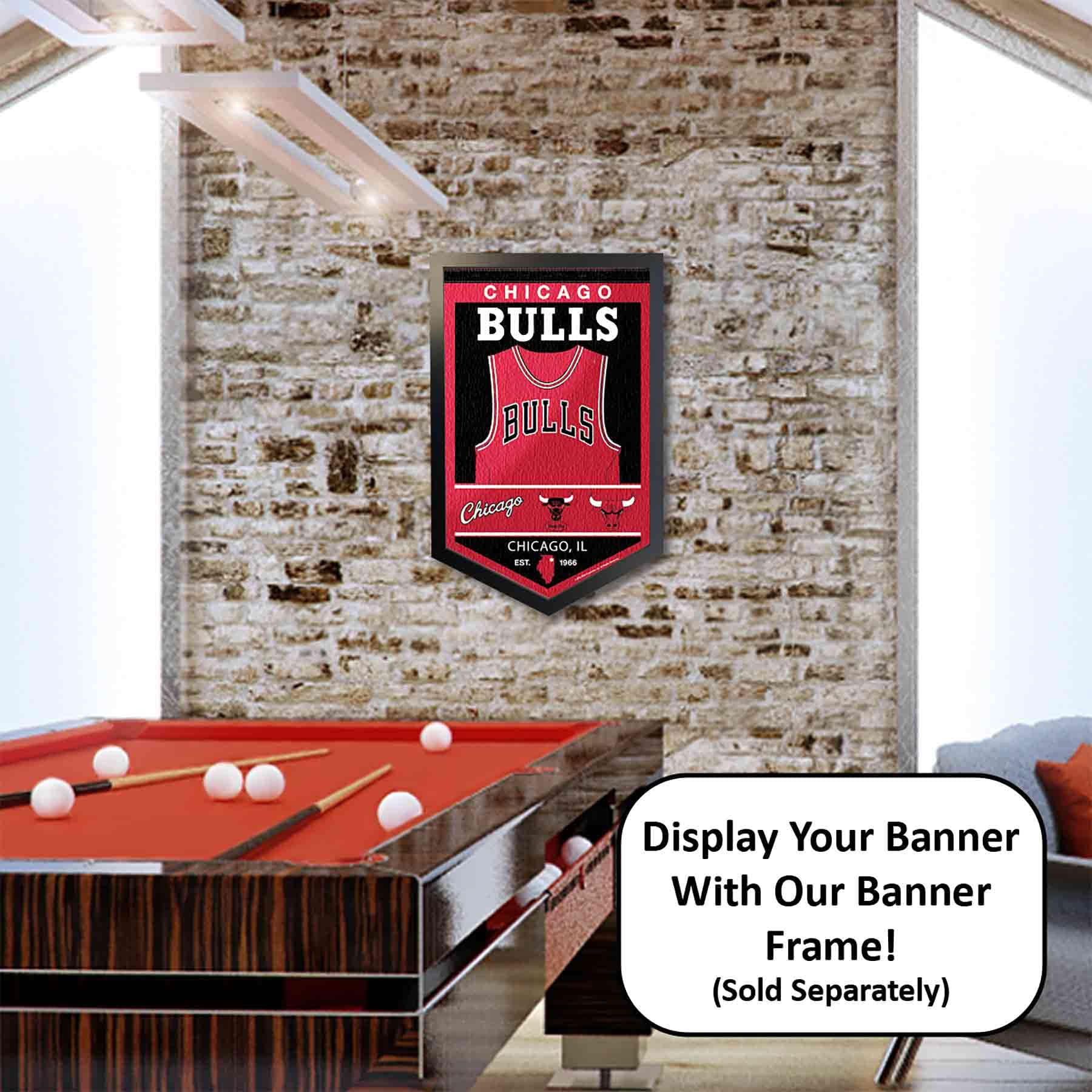 WinCraft Chicago Bulls Heritage History Banner Pennant - Sports Collectibles, Sports Memorabilia, Sports Fan Shop, Sports Gifts