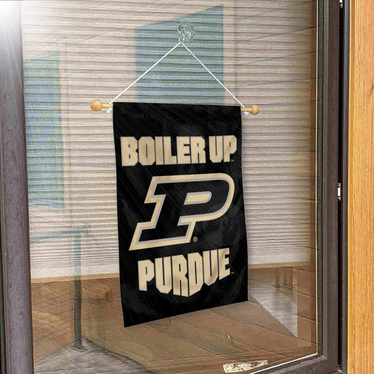 College Flags & Banners Co. Purdue Boilermakers Boiler Up Banner for Windows Doors and Walls - Sports Collectibles, Sports Memorabilia, Sports Fan Shop, Sports Gifts