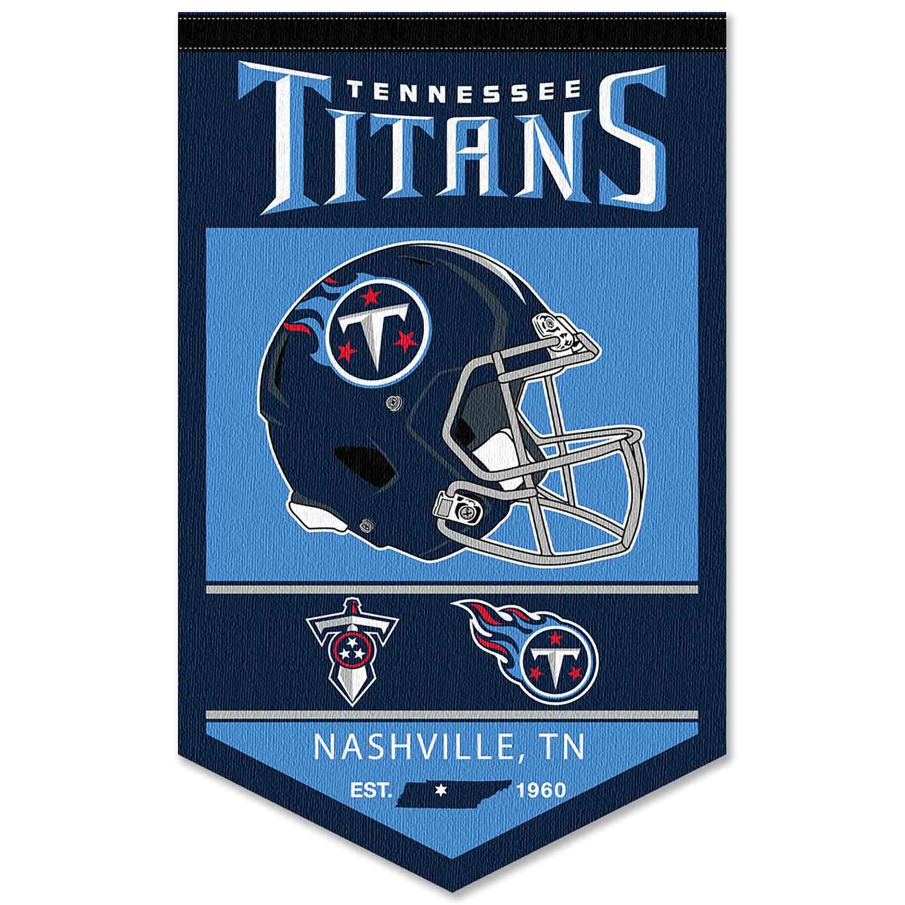 WinCraft Tennessee Titans Heritage History Banner Pennant - Sports Collectibles, Sports Memorabilia, Sports Fan Shop, Sports Gifts