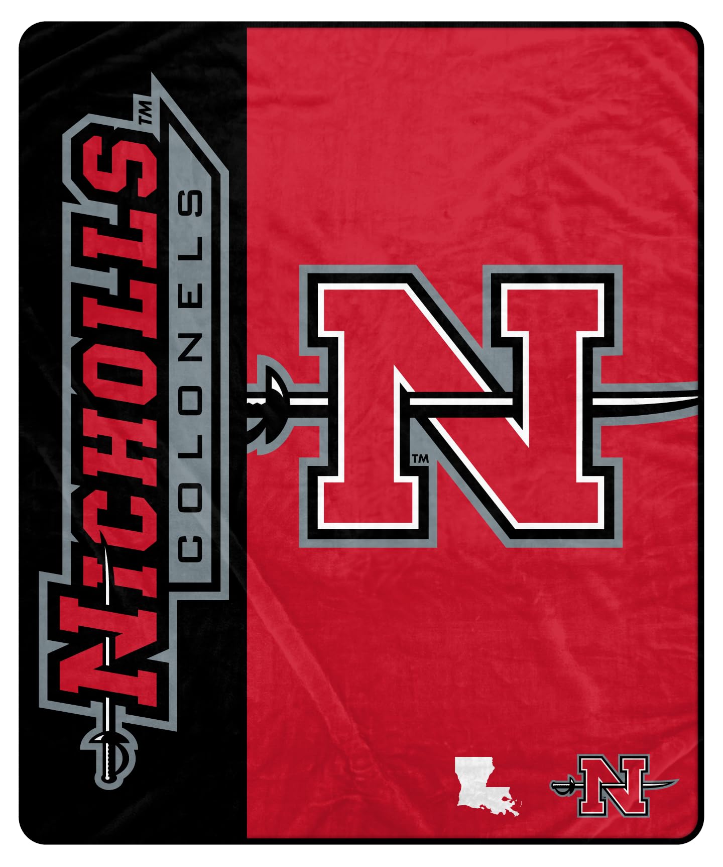 Proformance Home NCAA Nicholls State Colonels Endzone Ultra Soft Tailgate Throw - Sports Gifts, Sports Memorabilia, Sports Collectibles, Fan Shop
