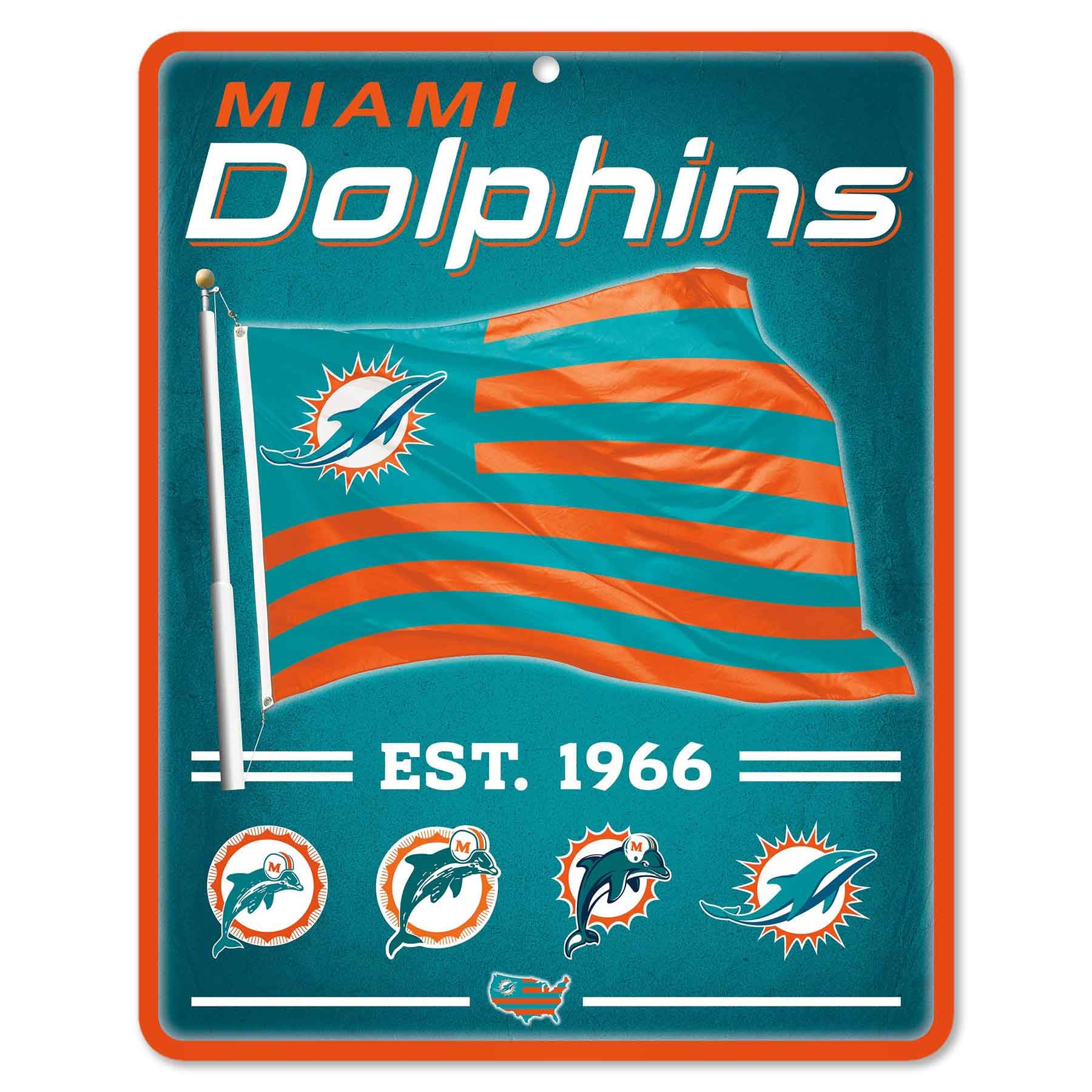 WinCraft Miami Dolphins Americana Banner Flag Sign - Sports Collectibles, Sports Memorabilia, Sports Fan Shop, Sports Gifts