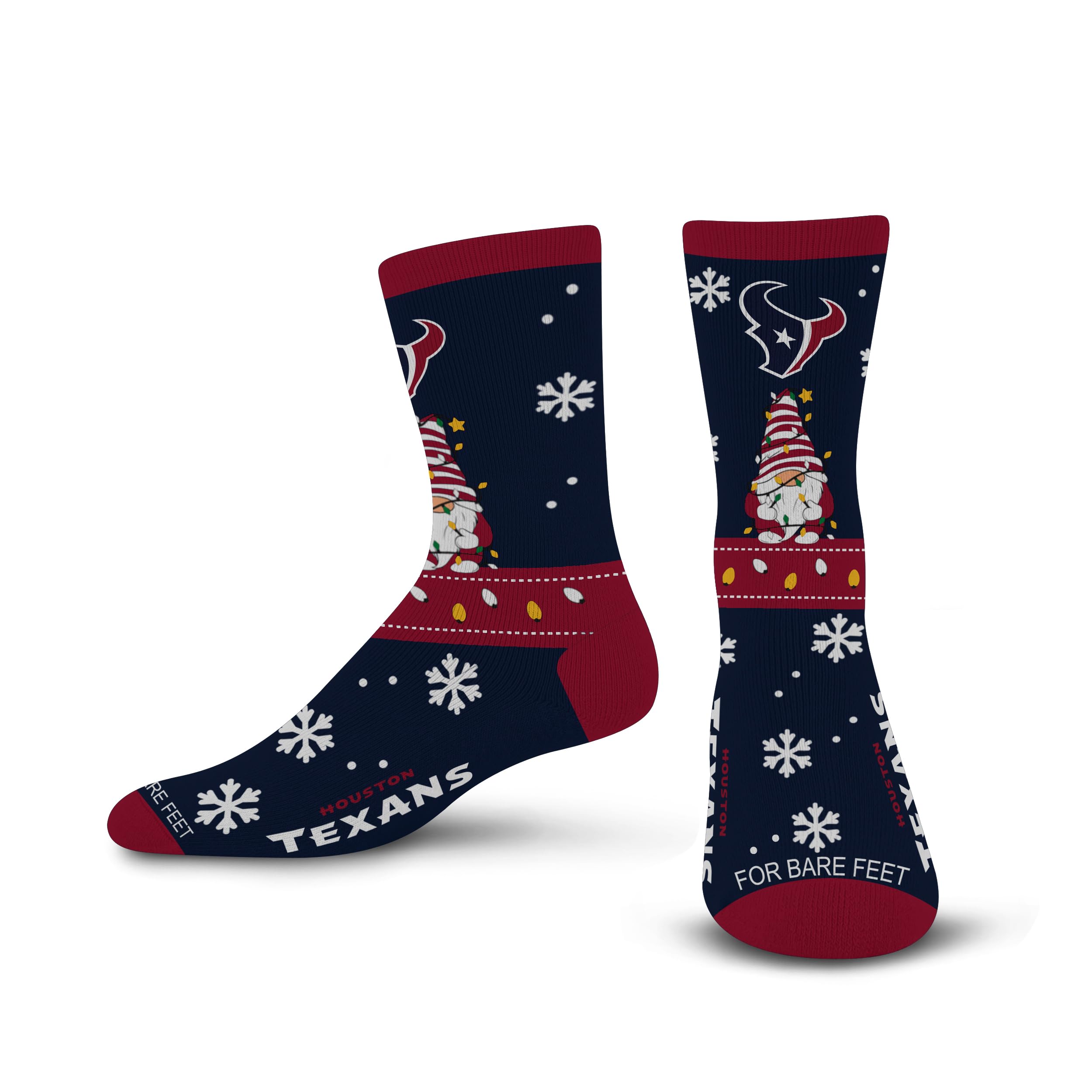 For Bare Feet NFL HOUSTON TEXANS Holiday Sweater Gnome Team Colors Large - Sports Gifts, Sports Memorabilia, Sports Collectibles, Fan Shop