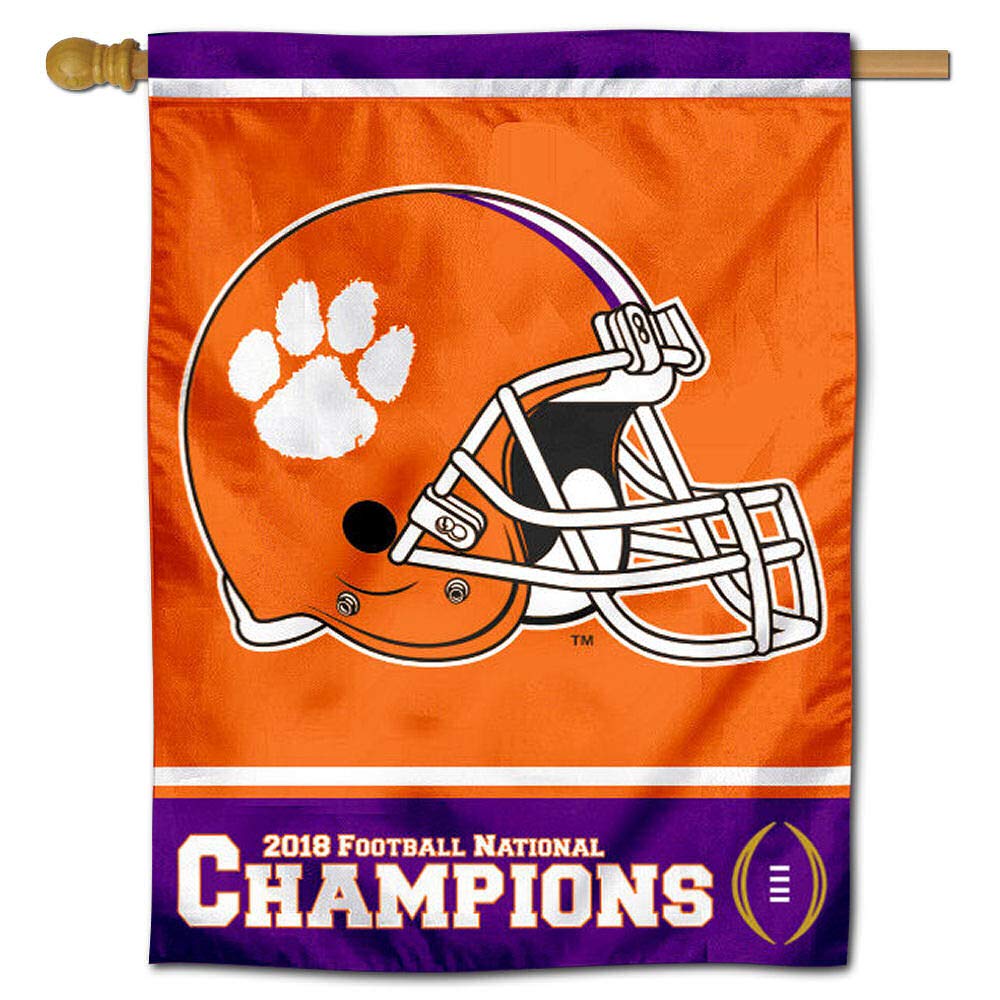 Clemson Tigers 2018 Football National Champions House Flag Banner - Sports Collectibles, Sports Memorabilia, Sports Fan Shop, Sports Gifts